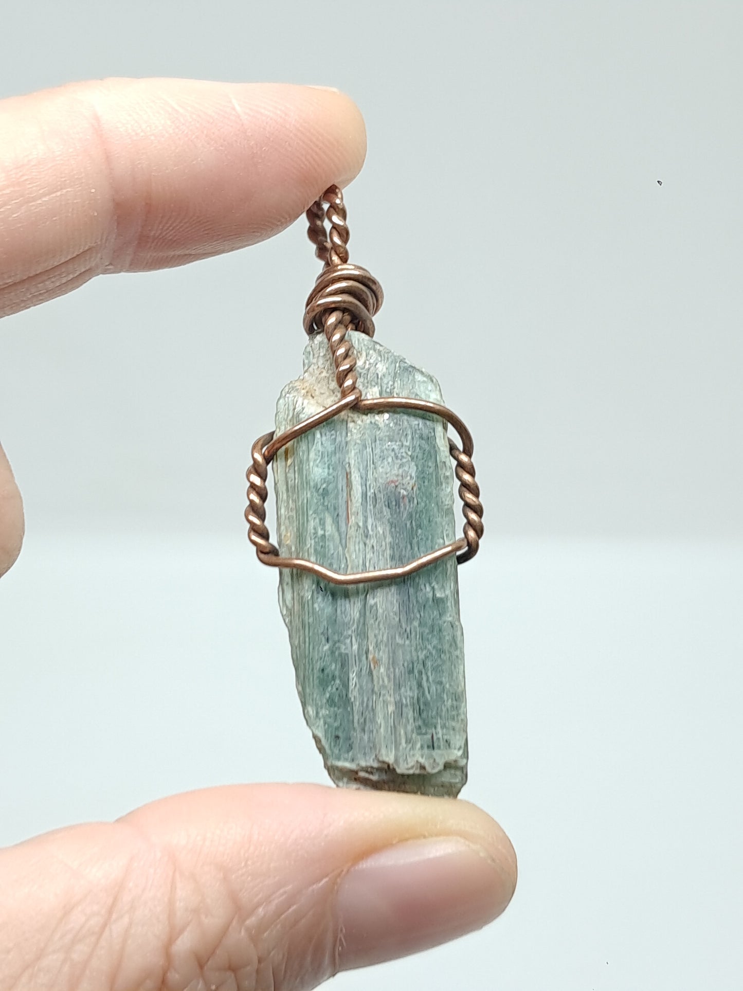 Green Kyanite Pendant | Handcrafted Jewelry | Natural Crystal #JL47