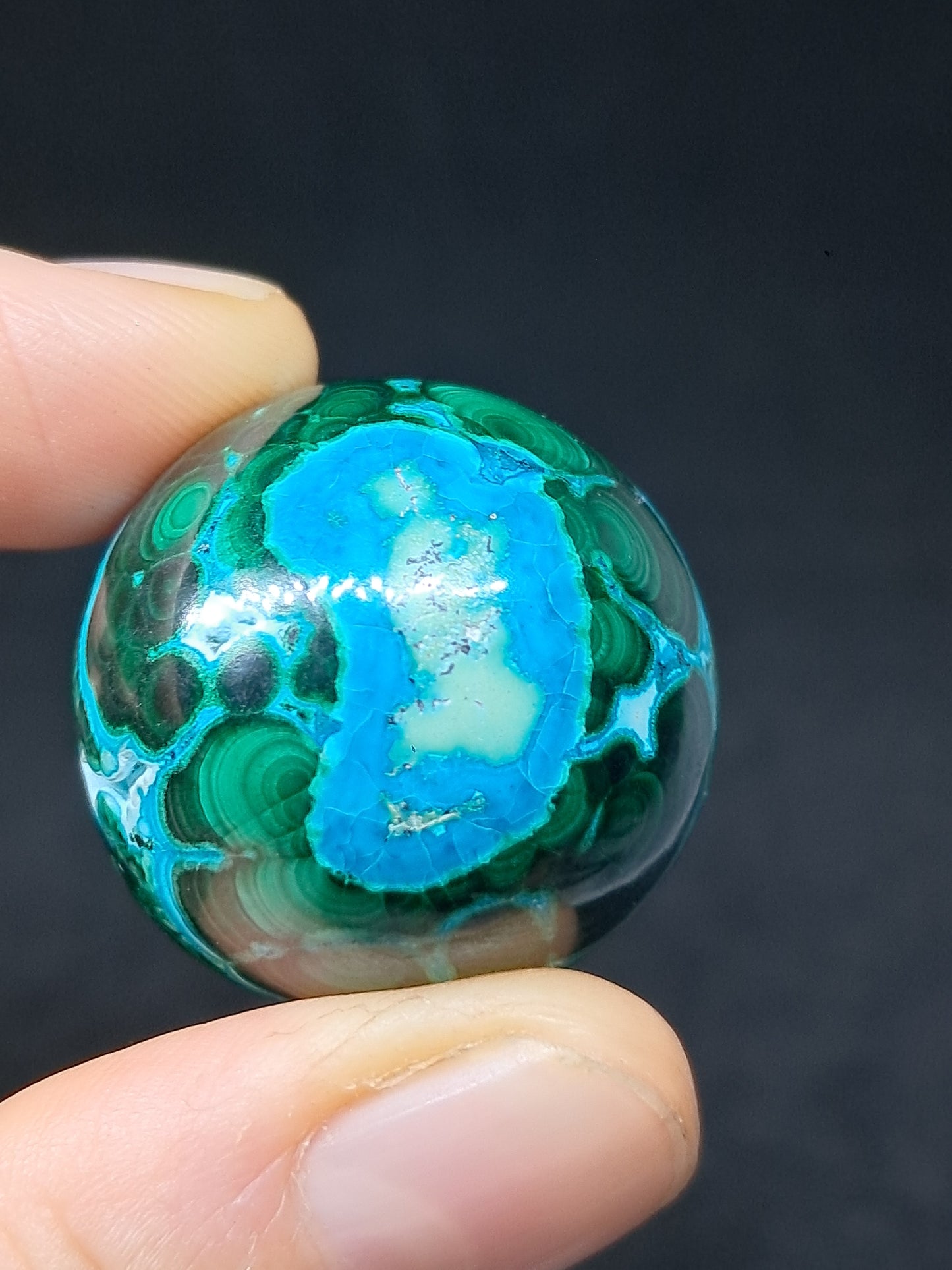 Chrysocolla w/ Malachite Sphere | Good Quality Natural Stone