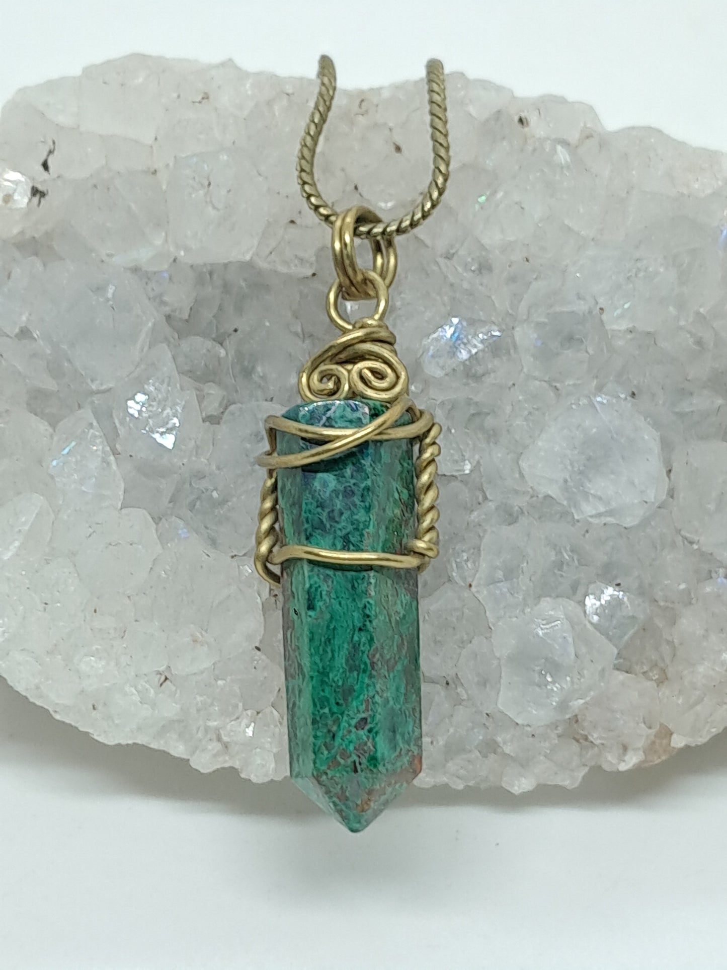 Chrysocolla Pendant | Handcrafted Jewelry #JL53
