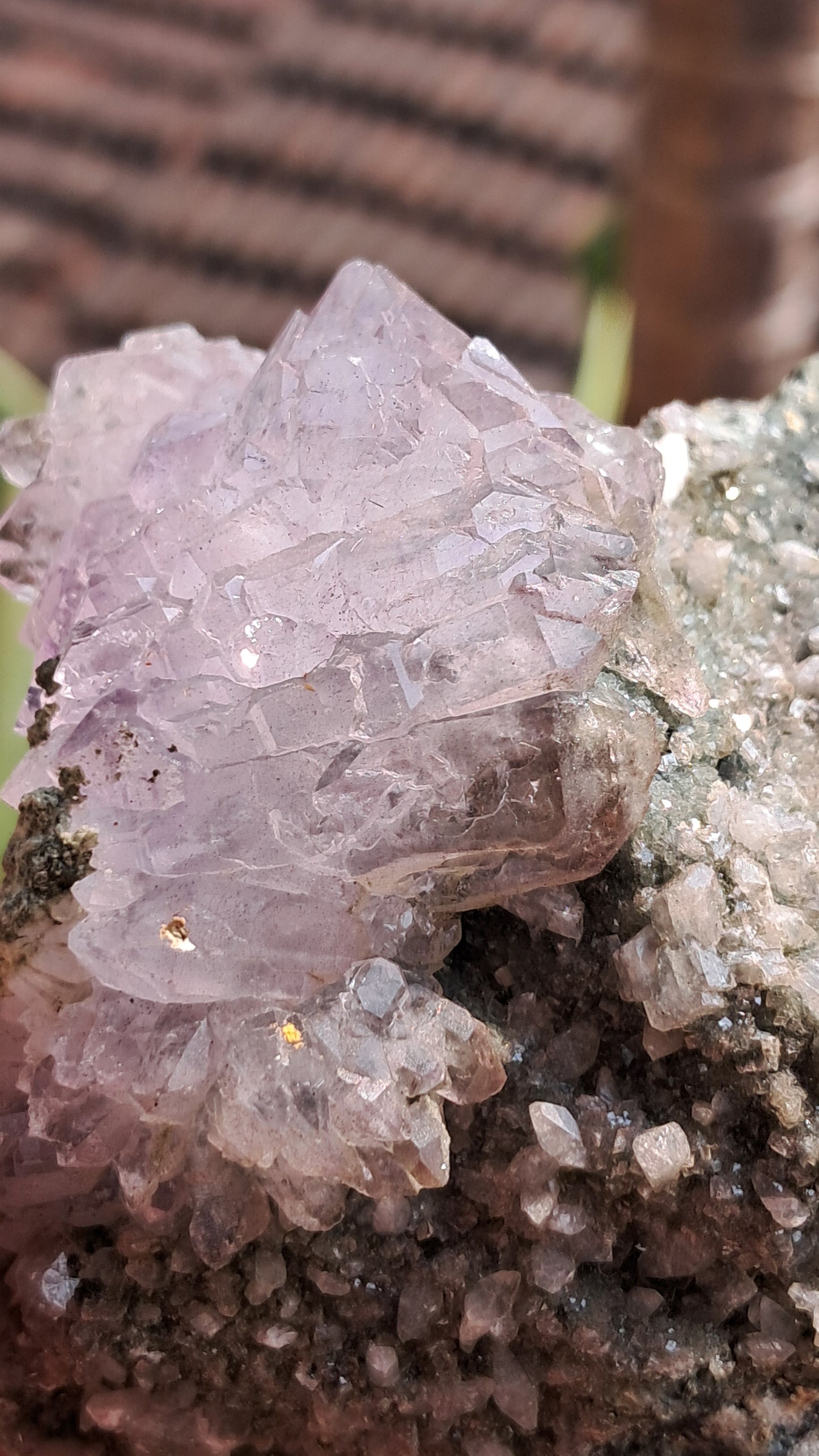 Karur Amethyst Scepter Flower w/ UV-Reactive Calcites on Matrix | Natural Formation| Super Seven Inclusions| Mineral Specimen #KA181