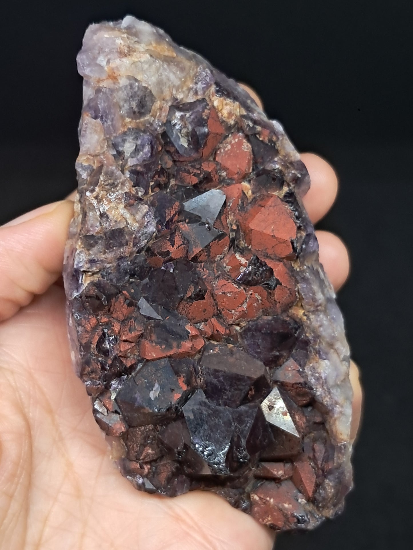 Amethyst w/ Hematite Cluster (Madhya Pradesh) | Mineral Specimen | Natural Stone #AM7