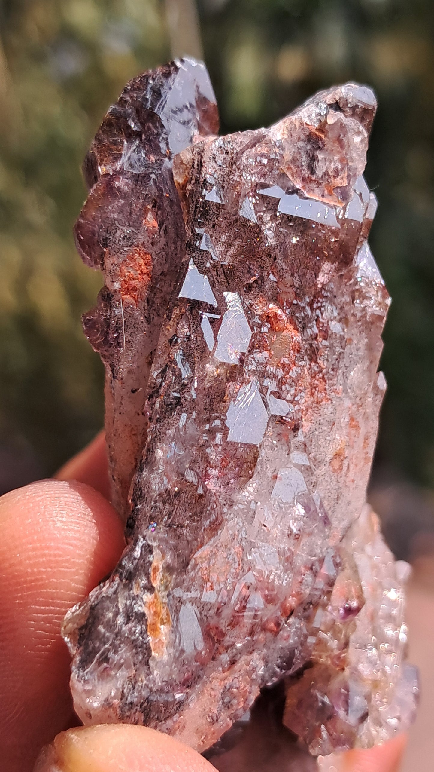 Deep Purple Smokey Karur Amethyst | Elestial Formation | "Super Seven" inclusions | Mineral Specimen #KA188