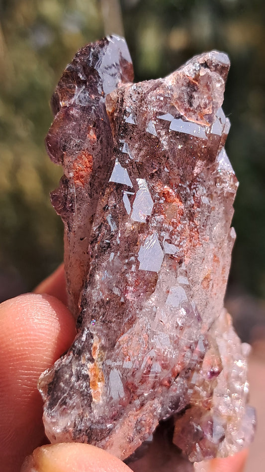 Deep Purple Smokey Karur Amethyst | Elestial Formation | "Super Seven" inclusions | Mineral Specimen #KA188