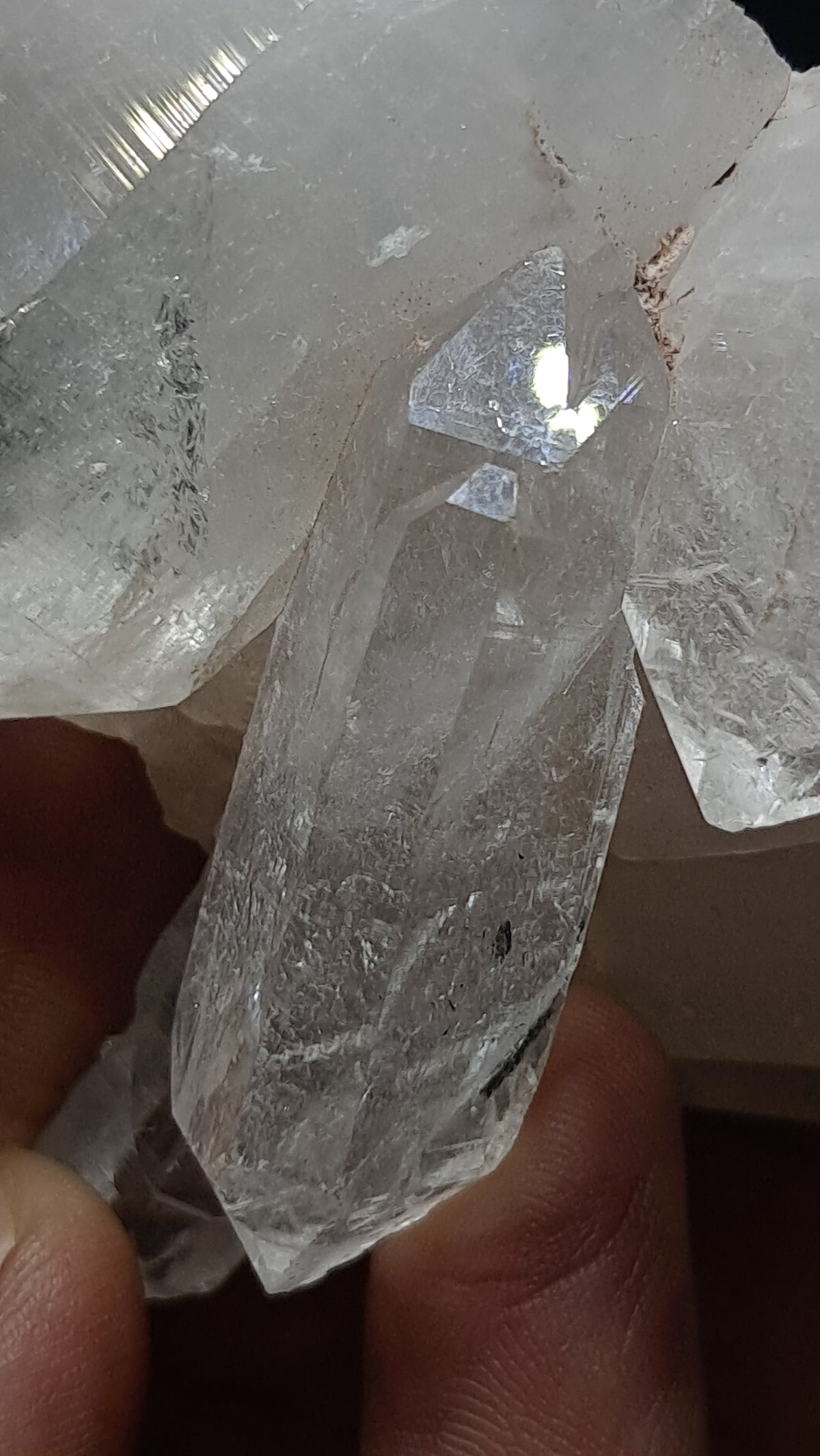 Himalayan Clear Quartz (Kullu) Natural Cluster | Black Rutile Inclusions | Double Termination #CH91