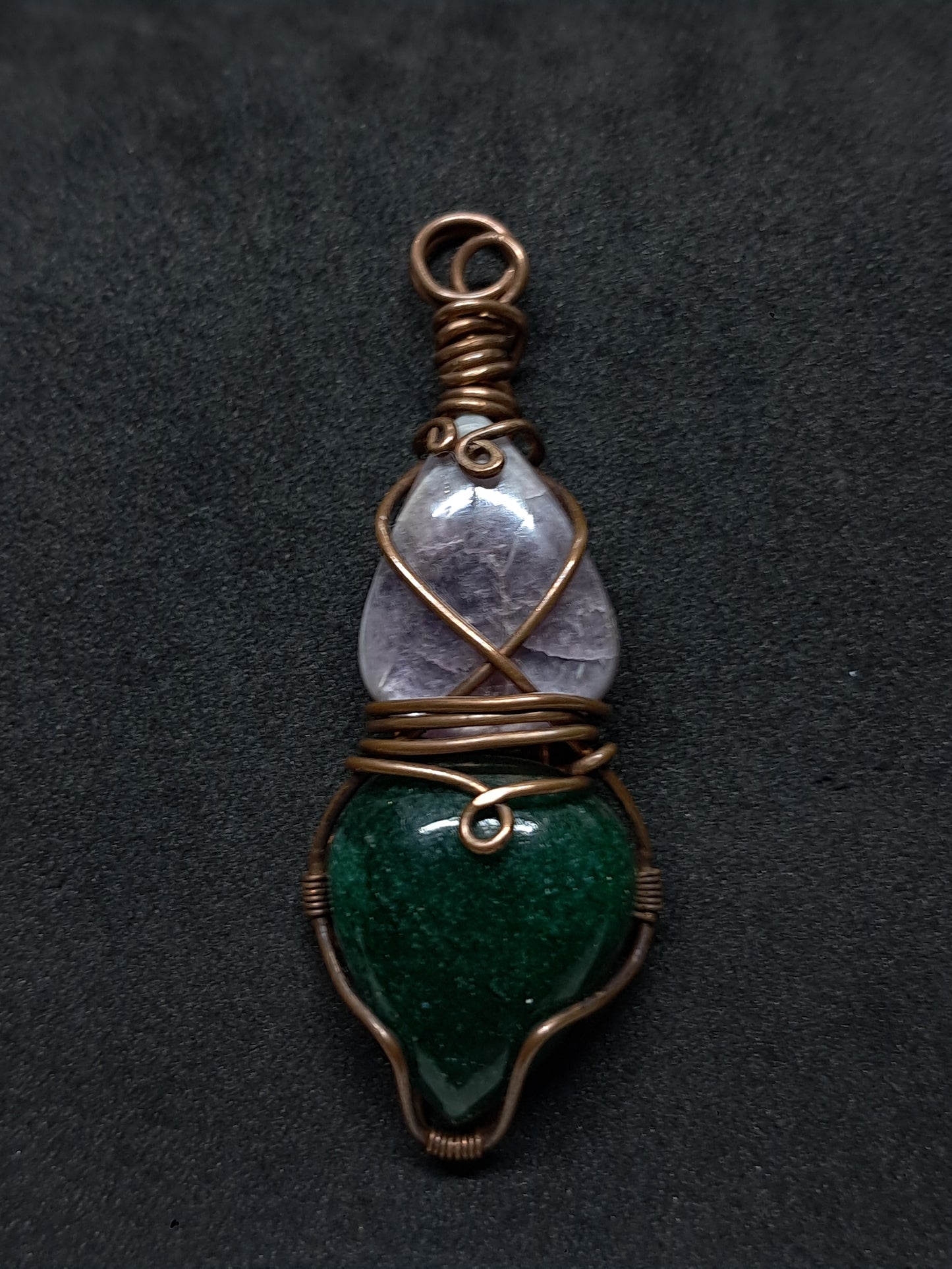 Lepidolite w/ Aventurine Pendant | Handcrafted Jewelry | Unique Necklace #JL48