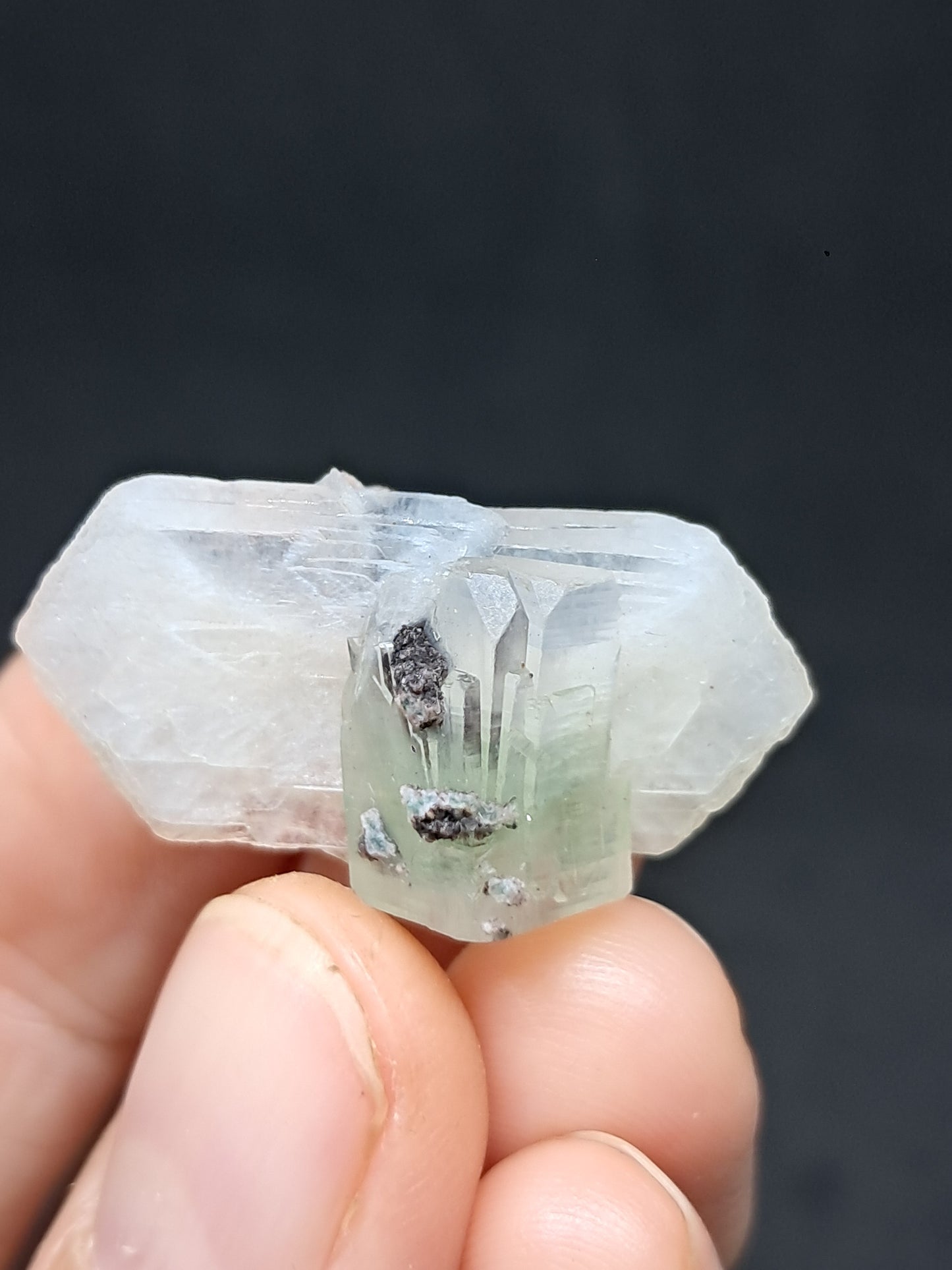 Green Apophyllite w/ Stilbite (Fluorapophyllite) (Ajanta) Natural Crystal | Mineral Specimen #GA43