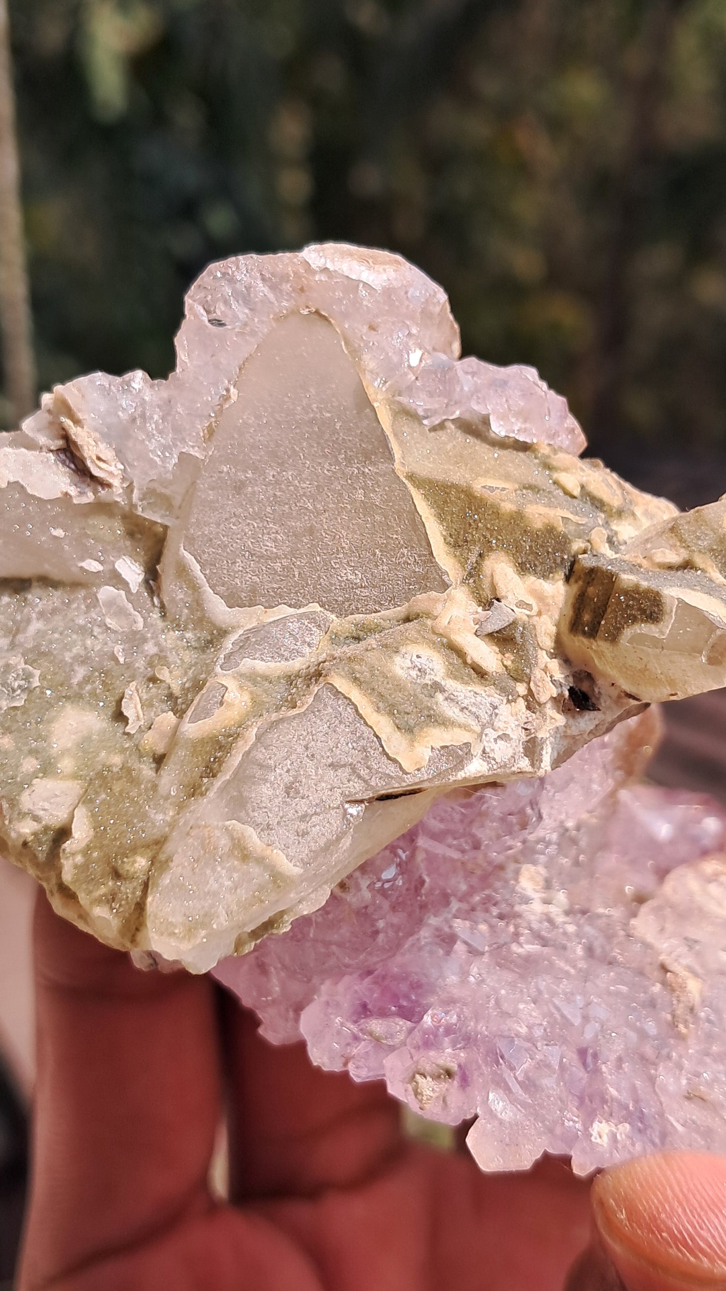 Karur Amethyst Scepter Flower w/ UV-Reactive Calcites and Quartz | Rare Sunburst Formation | Mineral Specimen #KA182