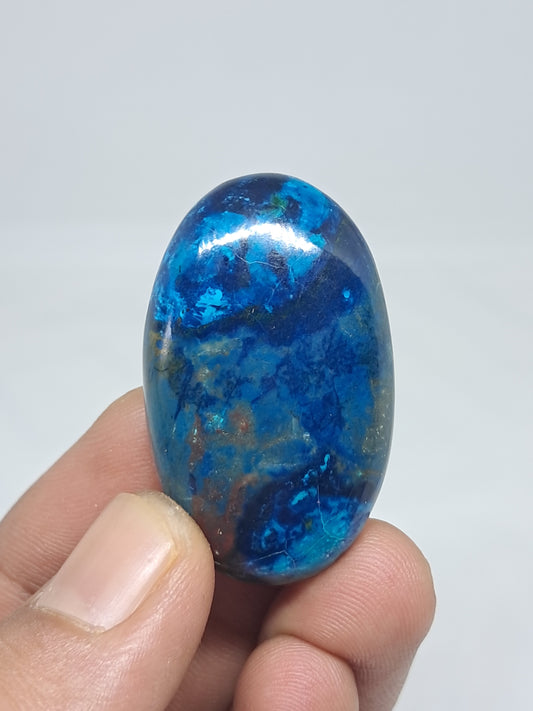 Chrysocolla w/ Azurite and Shattuckite Palmstone | Polished Natural Stone | Good Quality CM9
