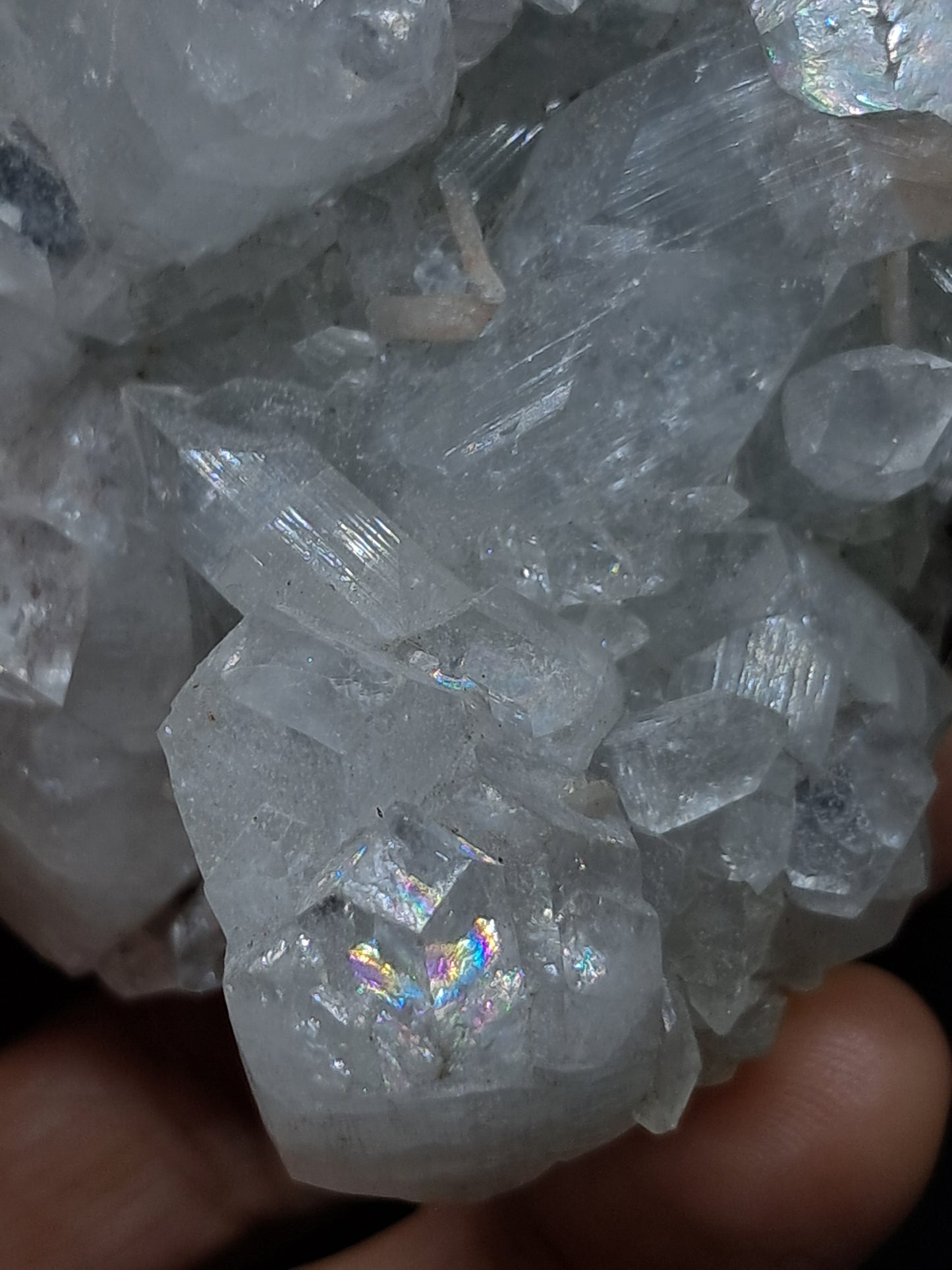 Clear Apophyllite w/ Stilbite  (Ajanta) Natural Crystal Cluster | Mineral Specimen #AP21eb