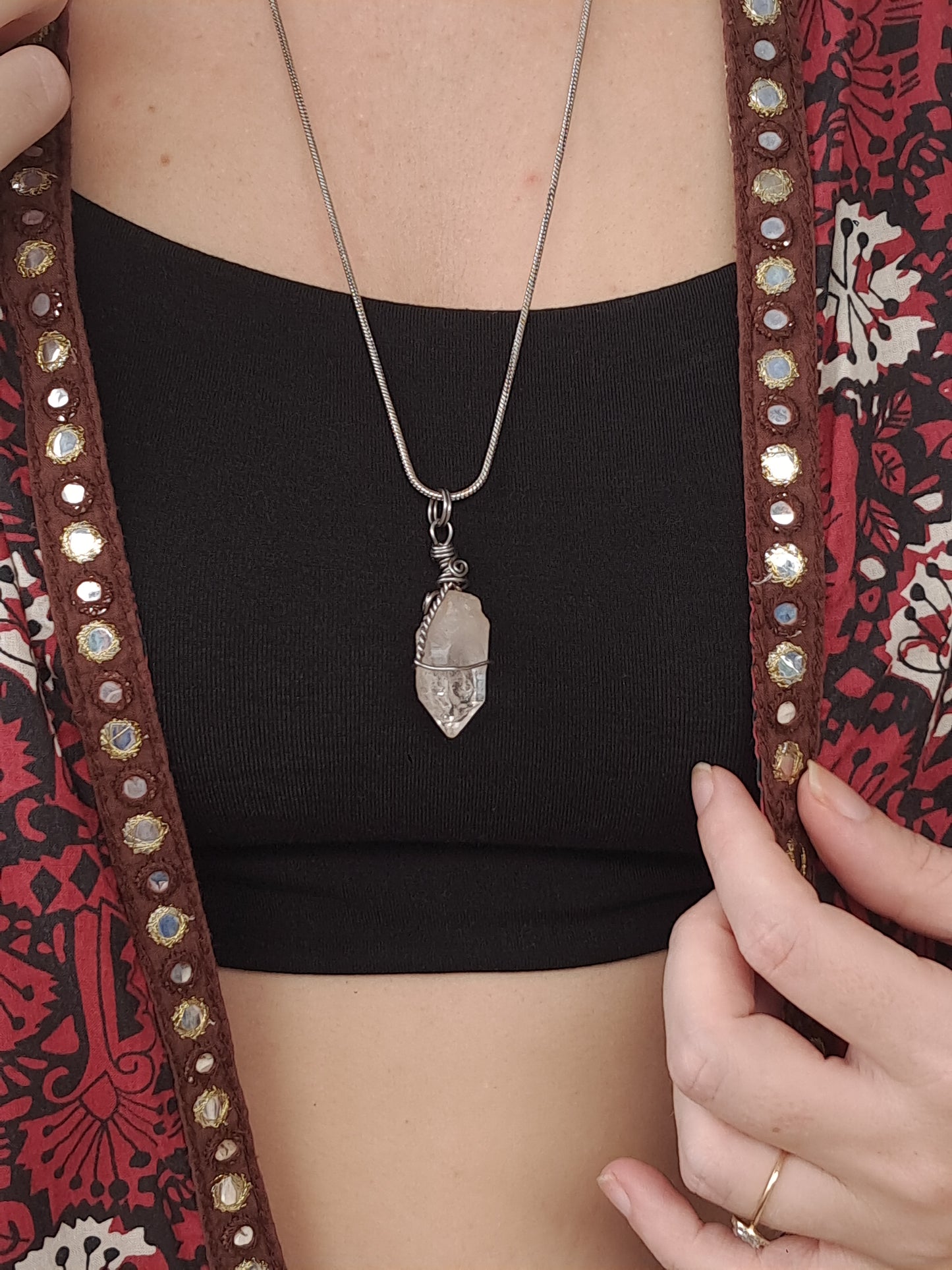 Himalayan Quartz Pendant | Handcrafted Jewelry | Natural Crystal Point #JL51