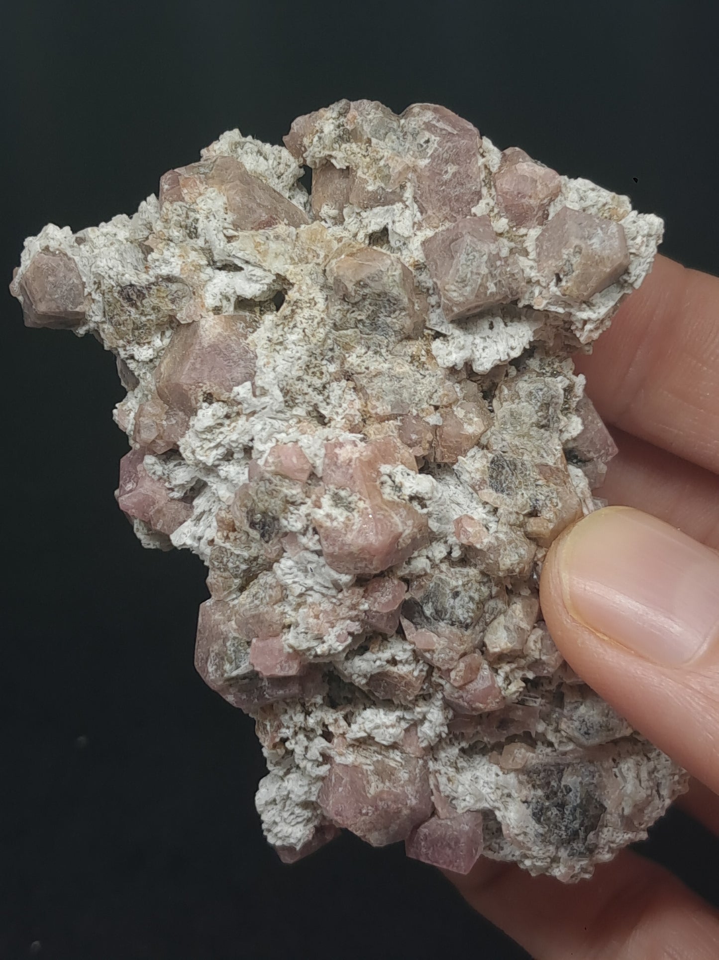 Grossular Garnet on Matrix (Mexico) Pink Garnet Cluster |Rough Crystal Stone | Mineral Specimen #GR21
