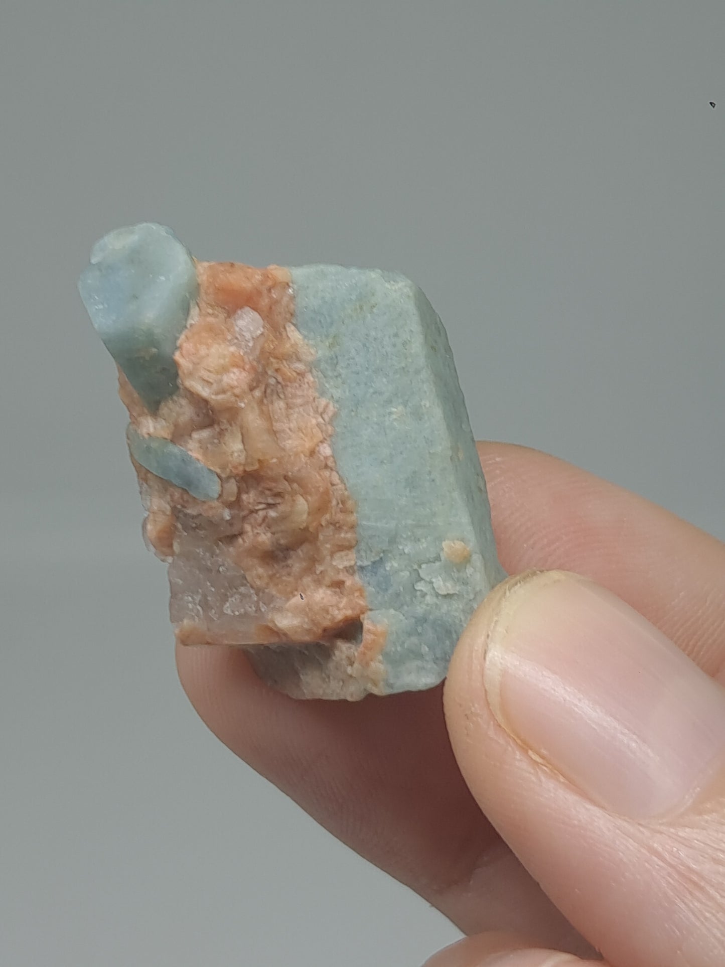 Aquamarine on Matrix (Karur) Rough Natural Crystal | Mineral Specimen #AQM52