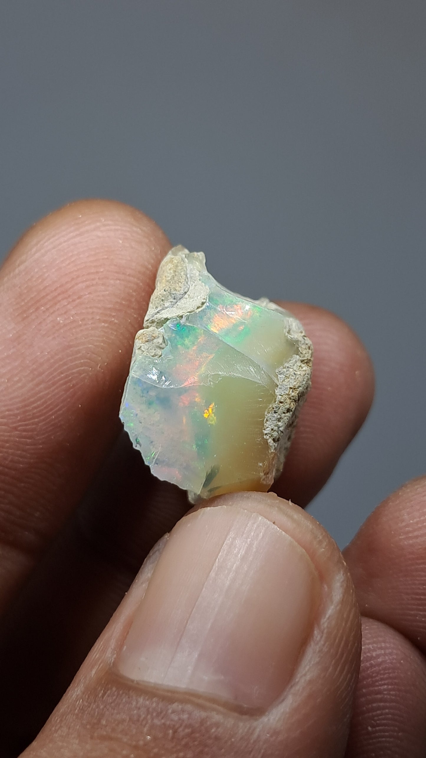 Natural Ethiopian Opal Rough | White Hydrophane Opal with Flashy Play of Colors #OP21