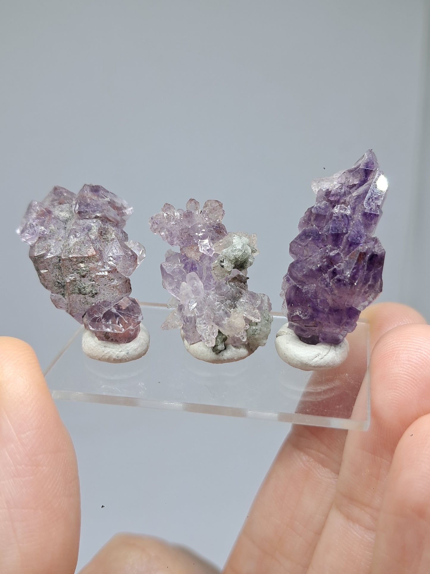 Set of 3 Amethyst from Karur | Natural Crystals | Mineral Specimen #KA171