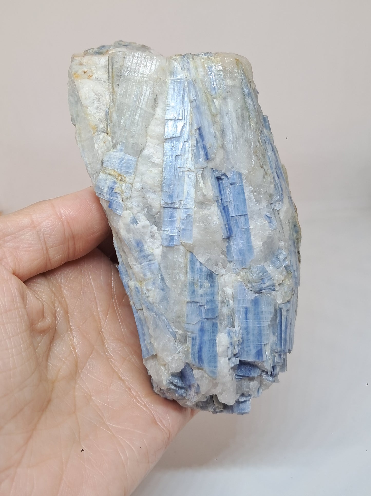 Blue Kyanite Cluster w/ Quartz (Tamil Nadu) Natural Mineral Specimen #KY1