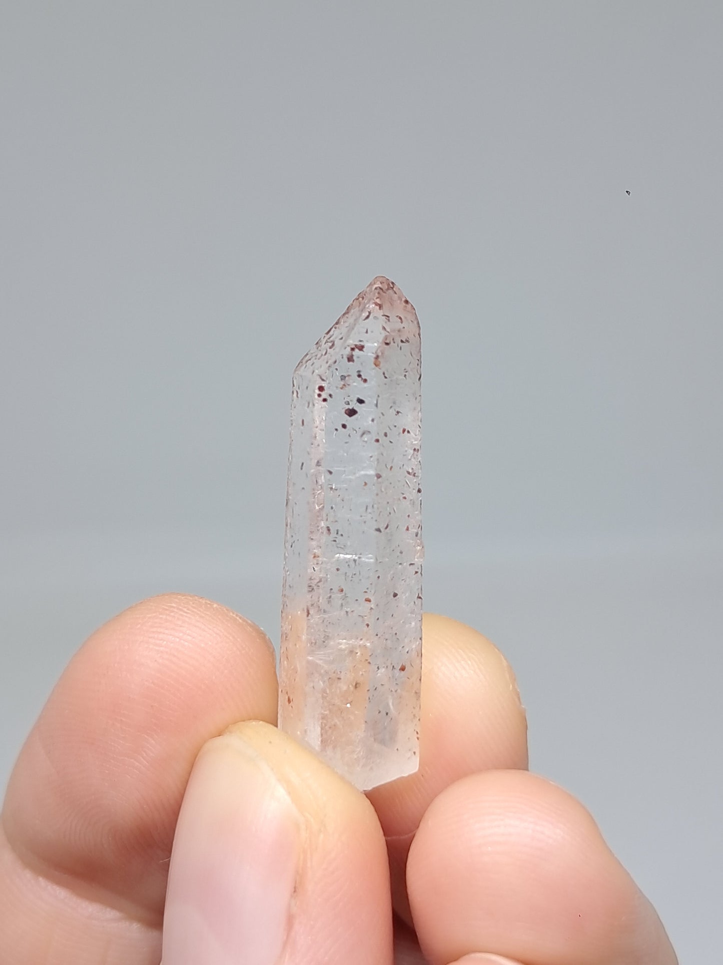 Quartz w/ Hematite Inclusions (Karur) Natural Crystal Point | Mineral Specimen #HPQ67