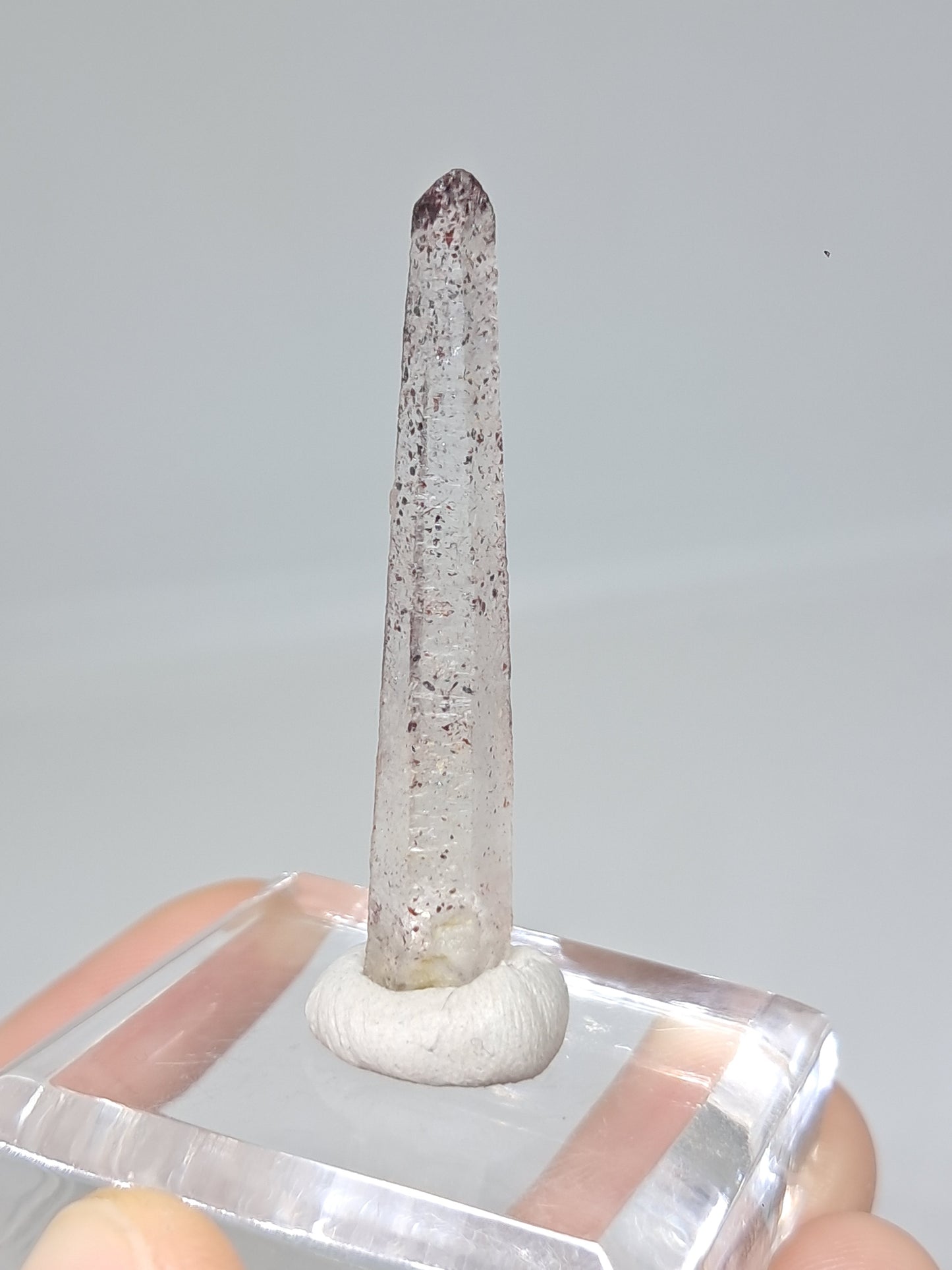 Hematite Included Quartz (Karur) Natural Crystal Point | Mineral Specimen #HPQ65