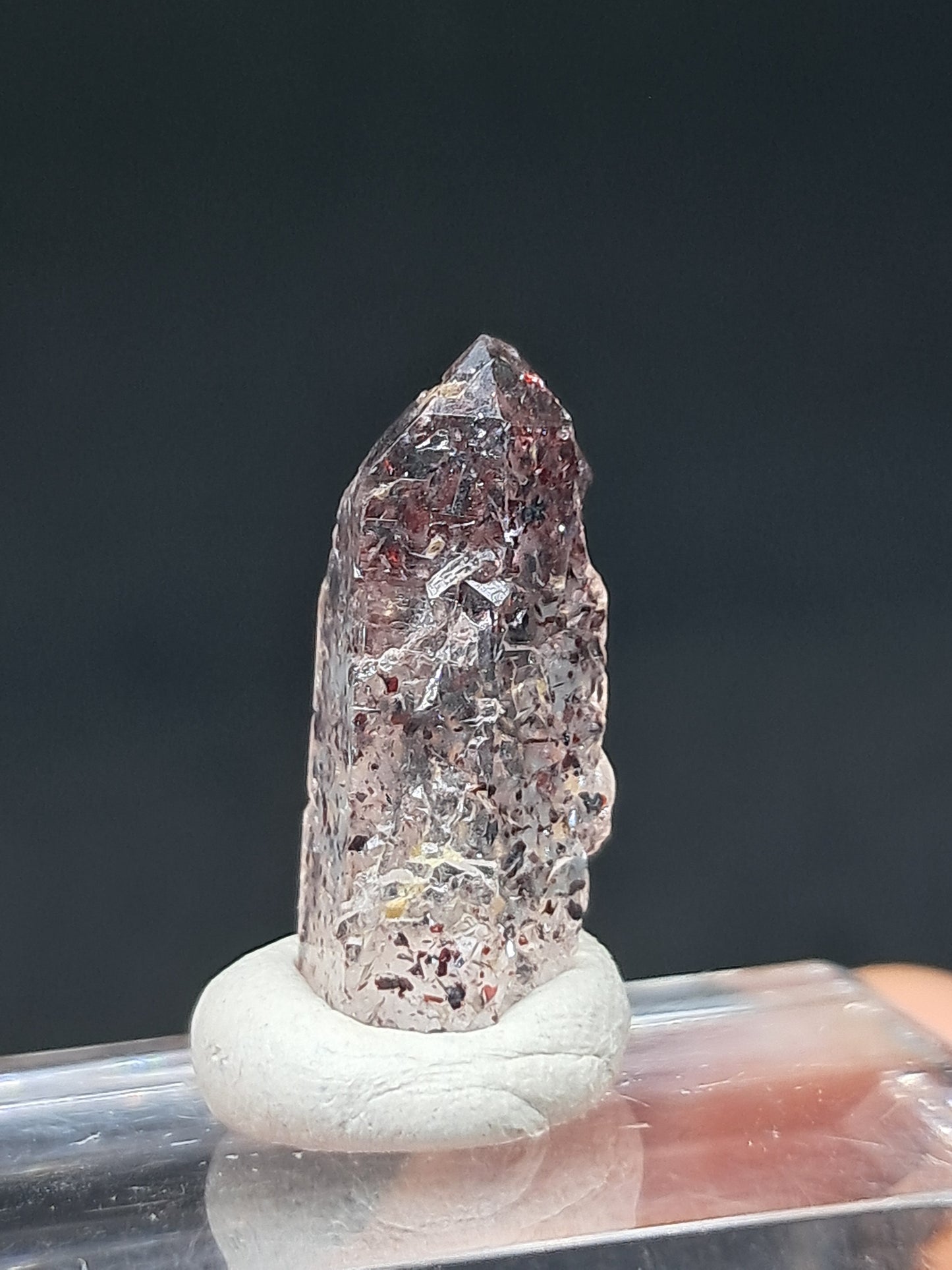Hematite Included Quartz (Karur) Natural Crystal Point | Mineral Specimen #HPQ64