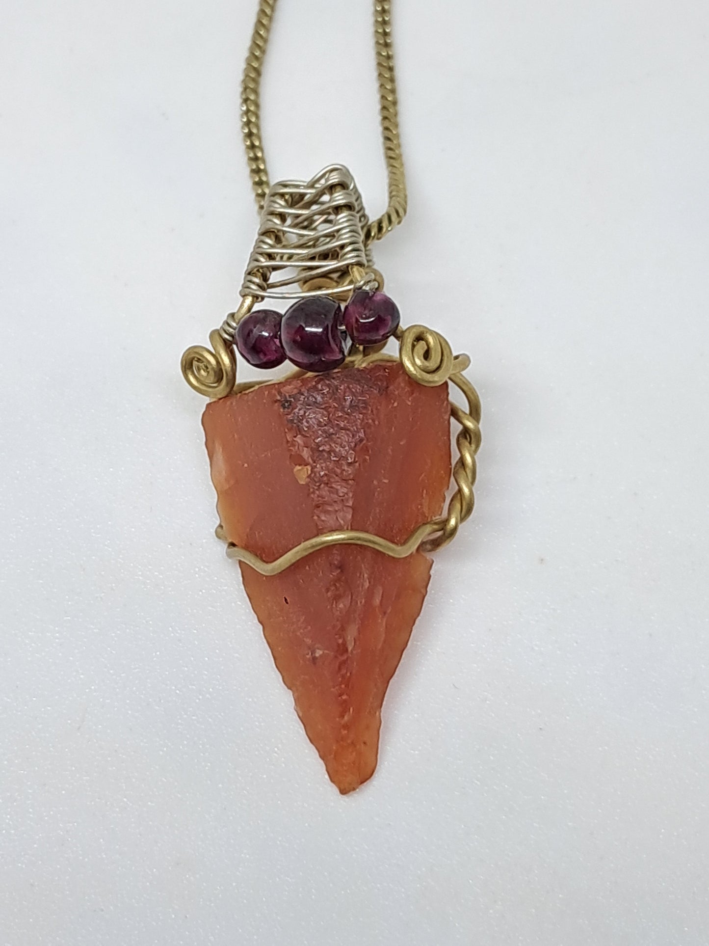 Carnelian w/ Garnet Beads | Handmade Pendant | Handcrafted Jewelry | Necklace | Unisex #JL35