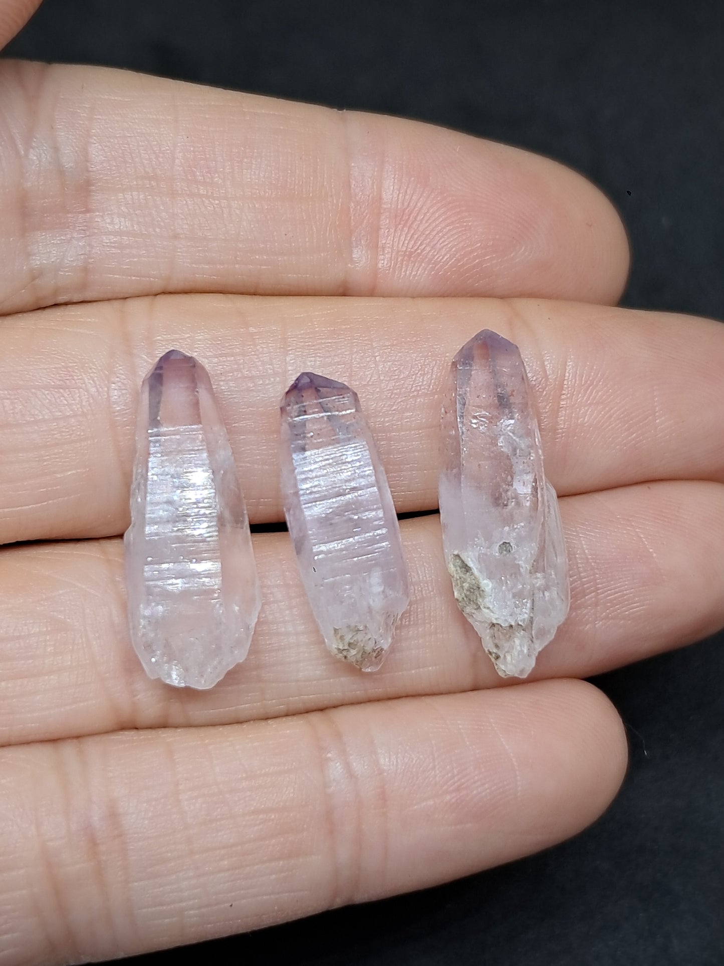 Set of 3 Veracruz Amethyst Crystals (Mexico) | Natural Points | Mineral Specimen #VA36
