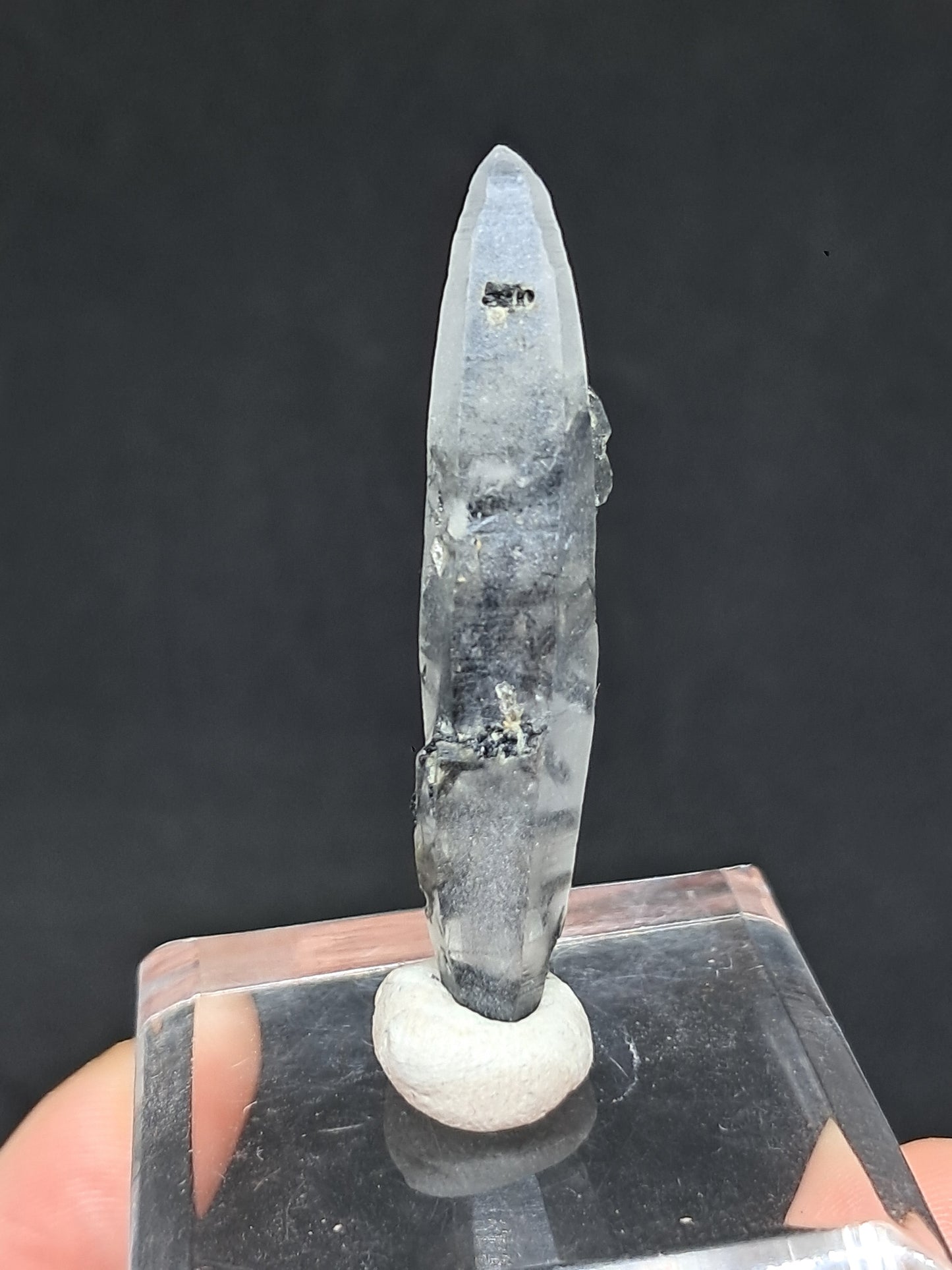 Punta de Cuarzo Turmalinado DT (Karur) Cristal Natural Doble Terminación | Muestra de Mineral #TQ31