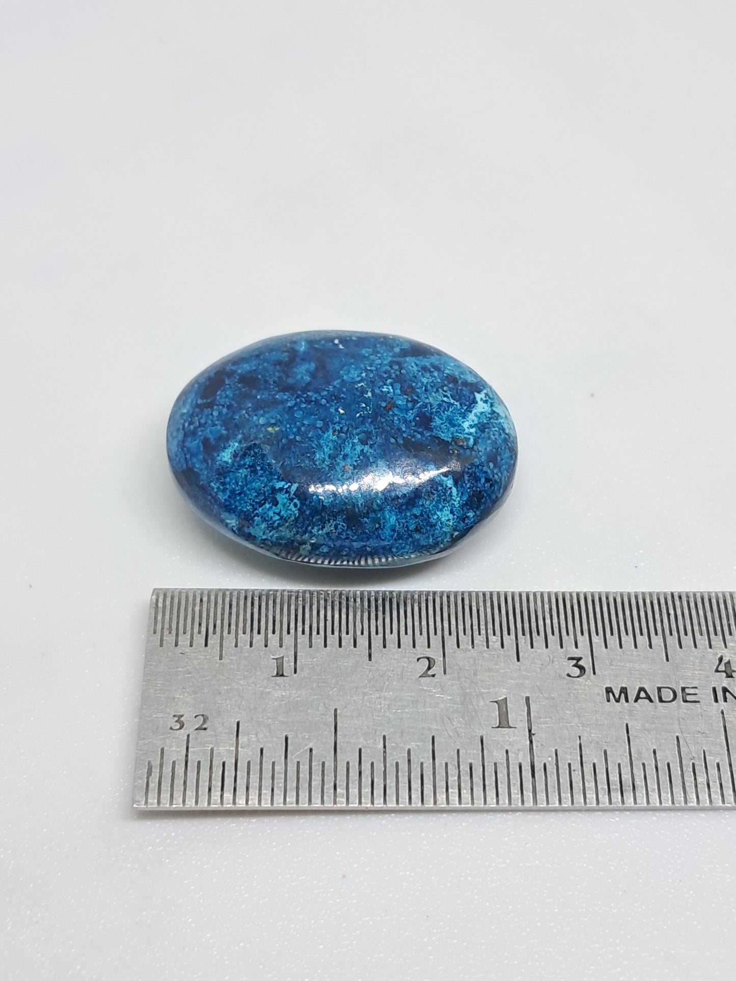 Chrysocolla w/ Azurite and Shattuckite Palmstone | Polished Natural Stone CM12