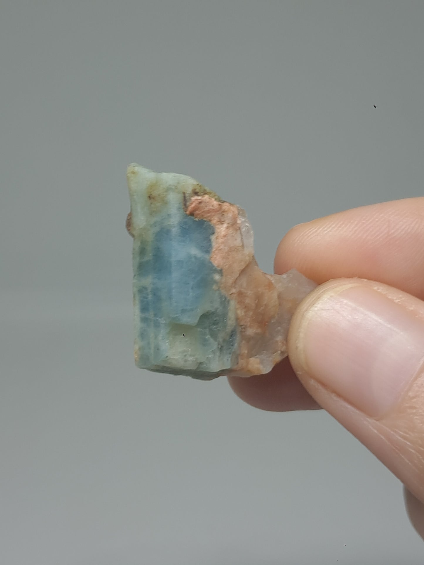 Aquamarine w/ Smokey Quartz (Karur) Rough Natural Crystal | Mineral Specimen #AQM51