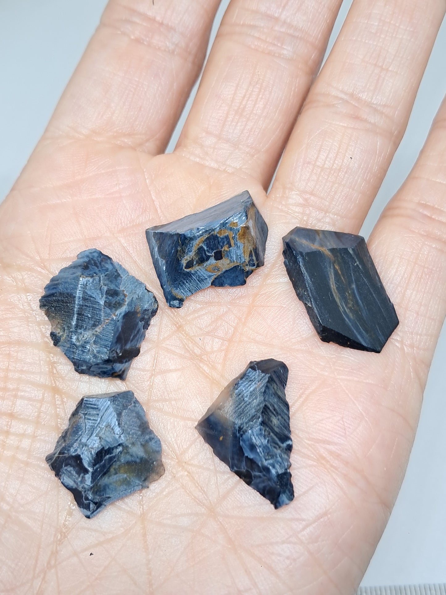 Set of 5 Raw Chips of Pietersite | Rough Stone #RCS27