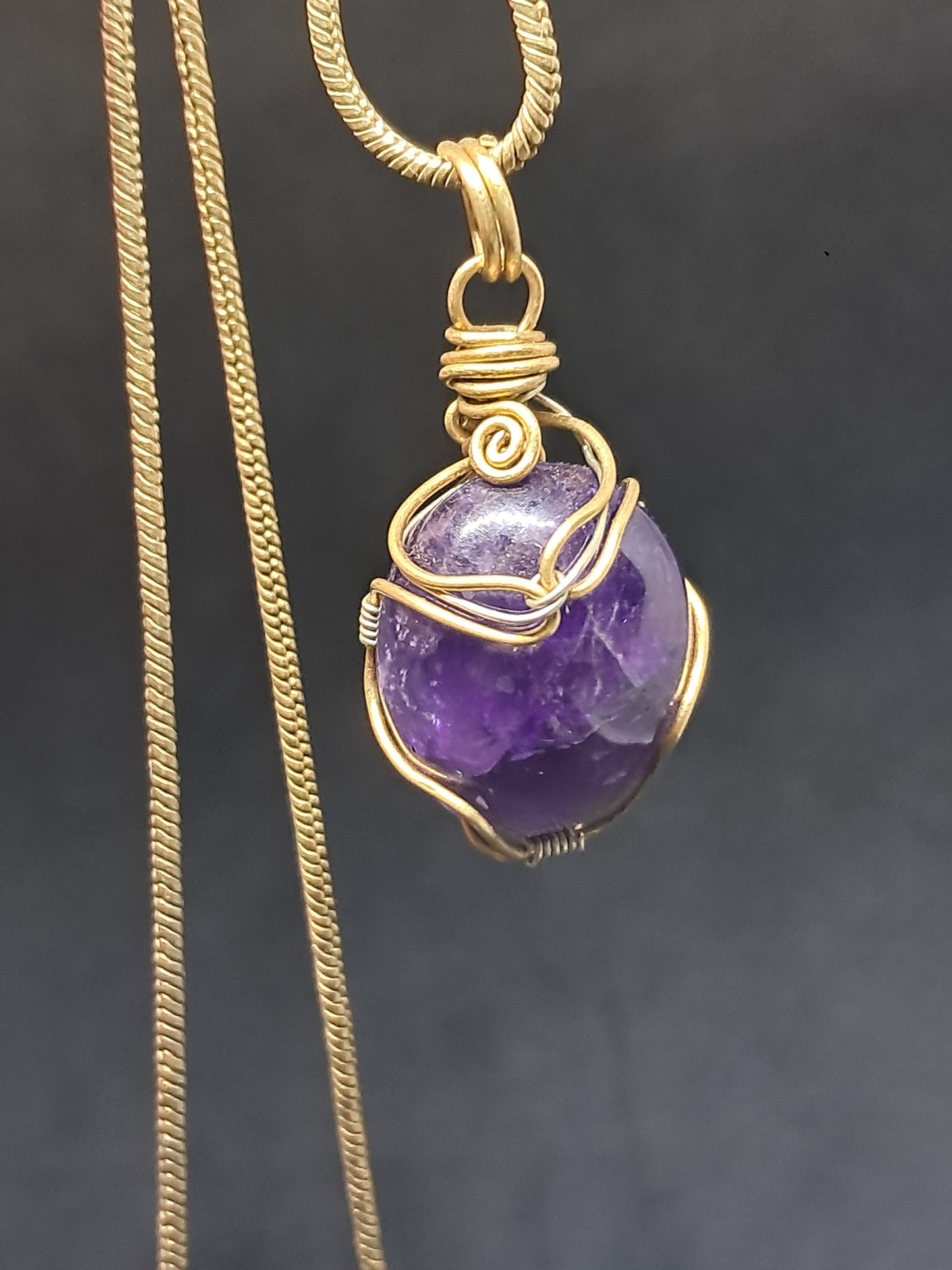 Amethyst Pendant | Handcrafted Jewelry | Necklace #JL42