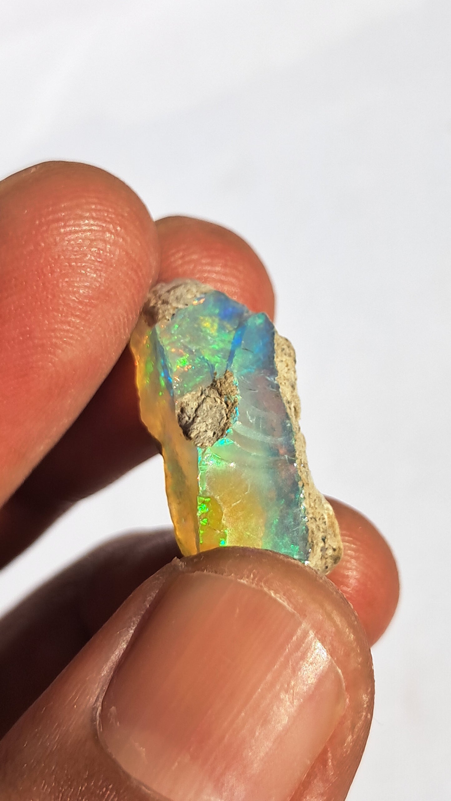 Natural Ethiopian Opal Rough | White Hydrophane Opal with Bright Play of Color #OP16
