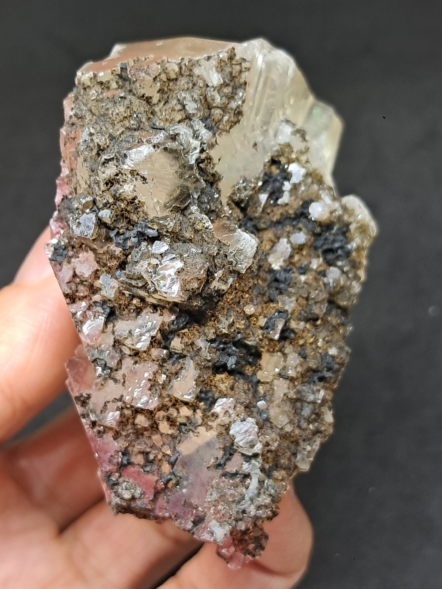 Calcita de frambuesa mohosa *Hallazgo raro* (Madhya Pradesh) Cristal natural | Piedra en bruto | Muestra mineral #CA37