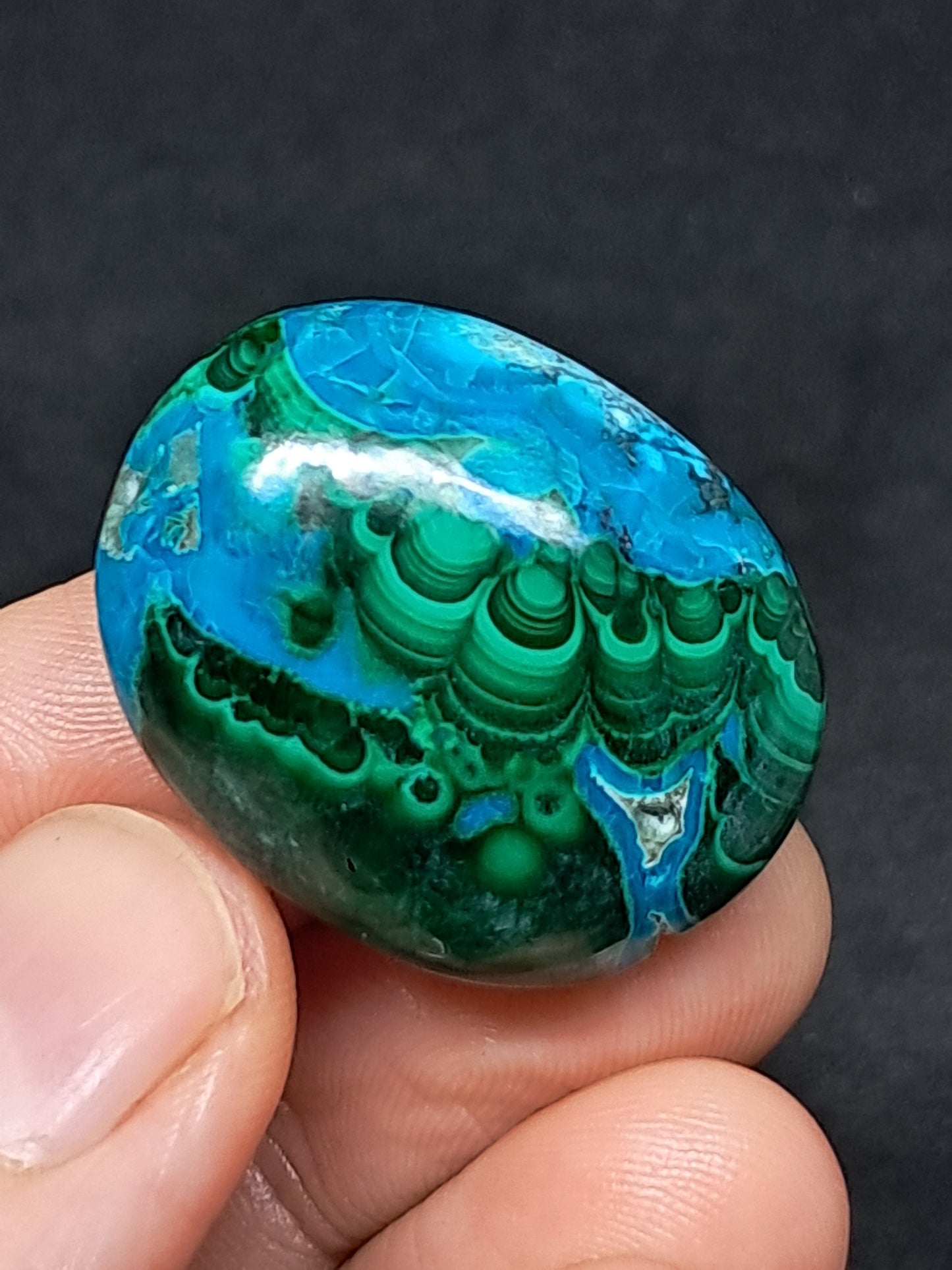 Chrysocolla Malachite Palmstone | Polished Natural Stone | Good Quality