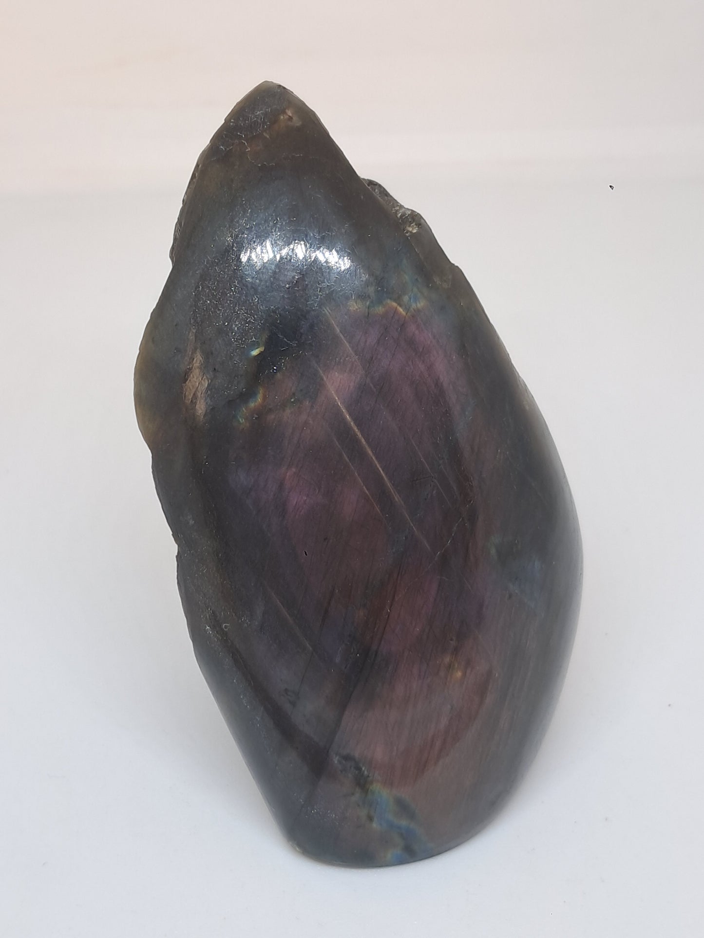 Labradorite |Natural Crystal | Half Polished Half Rough Stone | Purple Red Flash | Good Iridiscence #LB1