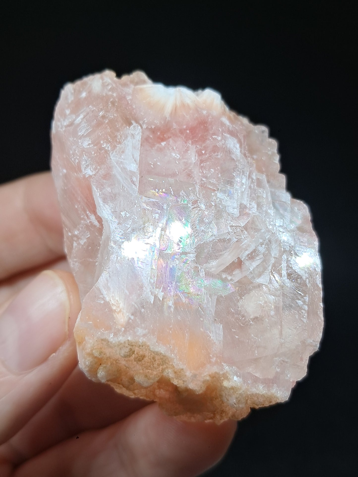 Calcita rojiza/rosa con mesolita *Hallazgo raro* (Pithampur) Cristal natural | Piedra en bruto | Muestra de mineral #CA30