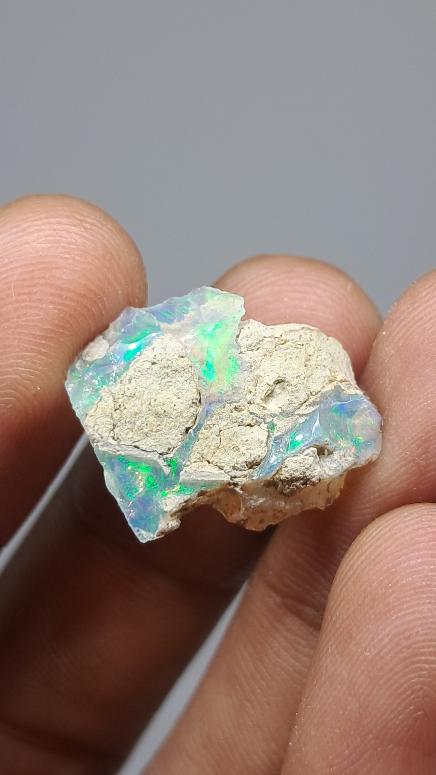 Natural Ethiopian Opal Rough | White Hydrophane Opal with Bright Play of Color #OP19