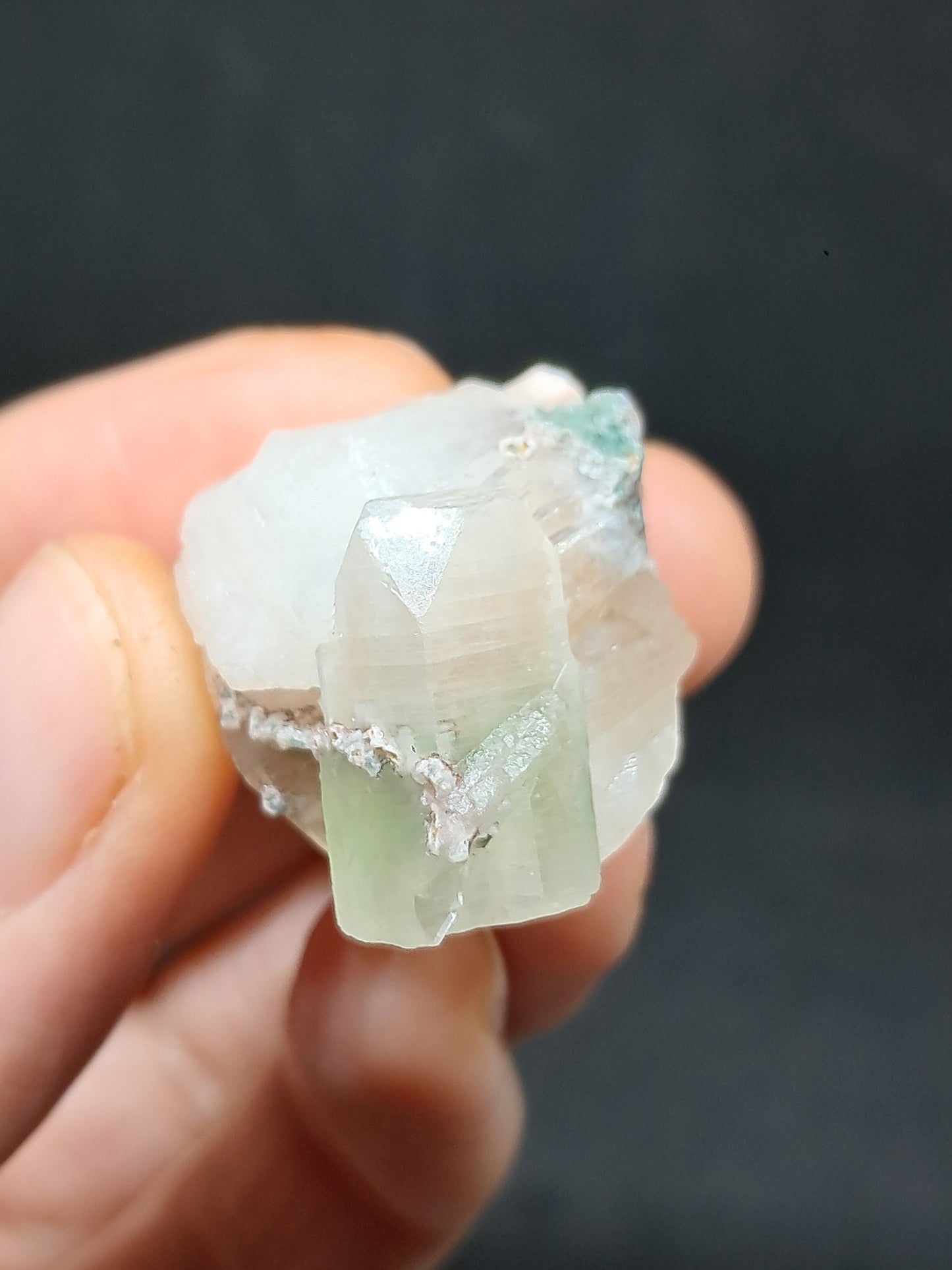 Green Apophyllite with Stilbite (Fluorapophyllite) (Ajanta) Natural Crystal | Mineral Specimen #GA38