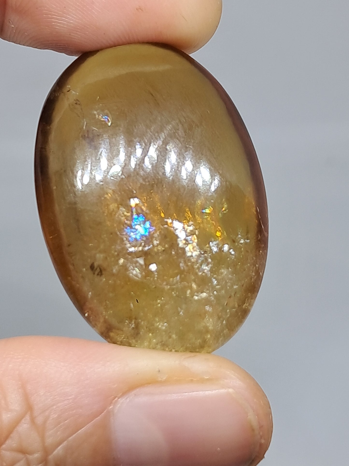 Palmstone de Citrino Natural | Piedra Pulida | Amarillo Ahumado | Alta Calidad
