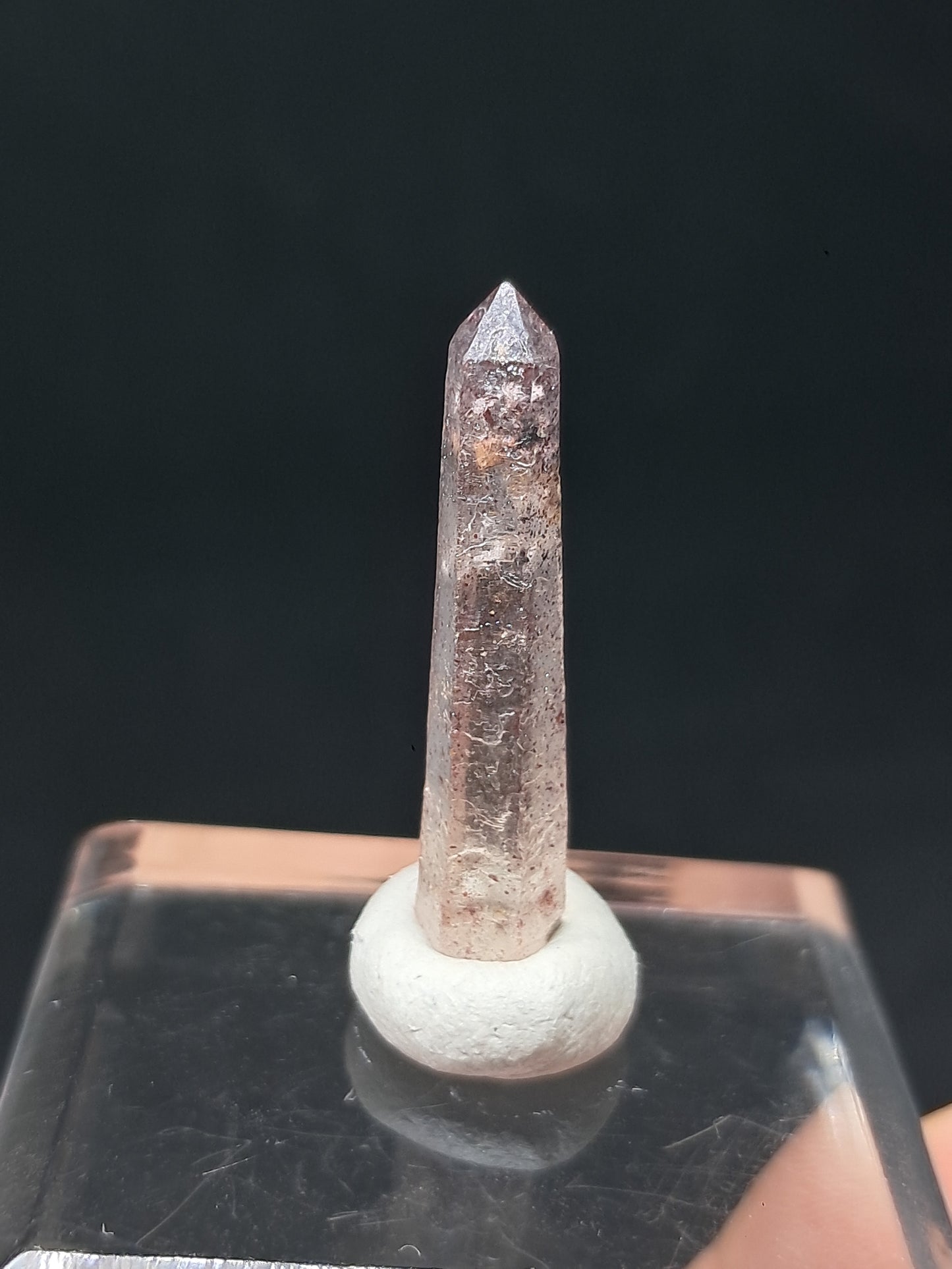 Quartz w/ Hematite Inclusions (Karur) Natural Crystal Point | Mineral Specimen #HPQ68