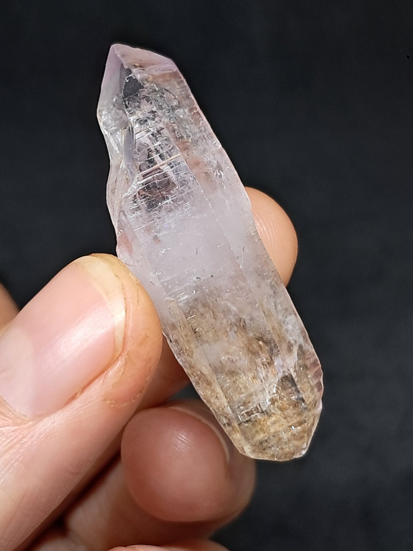 Cristal biterminado de amatista de Veracruz (México) | Punta natural | Ejemplar mineral n.° VA39