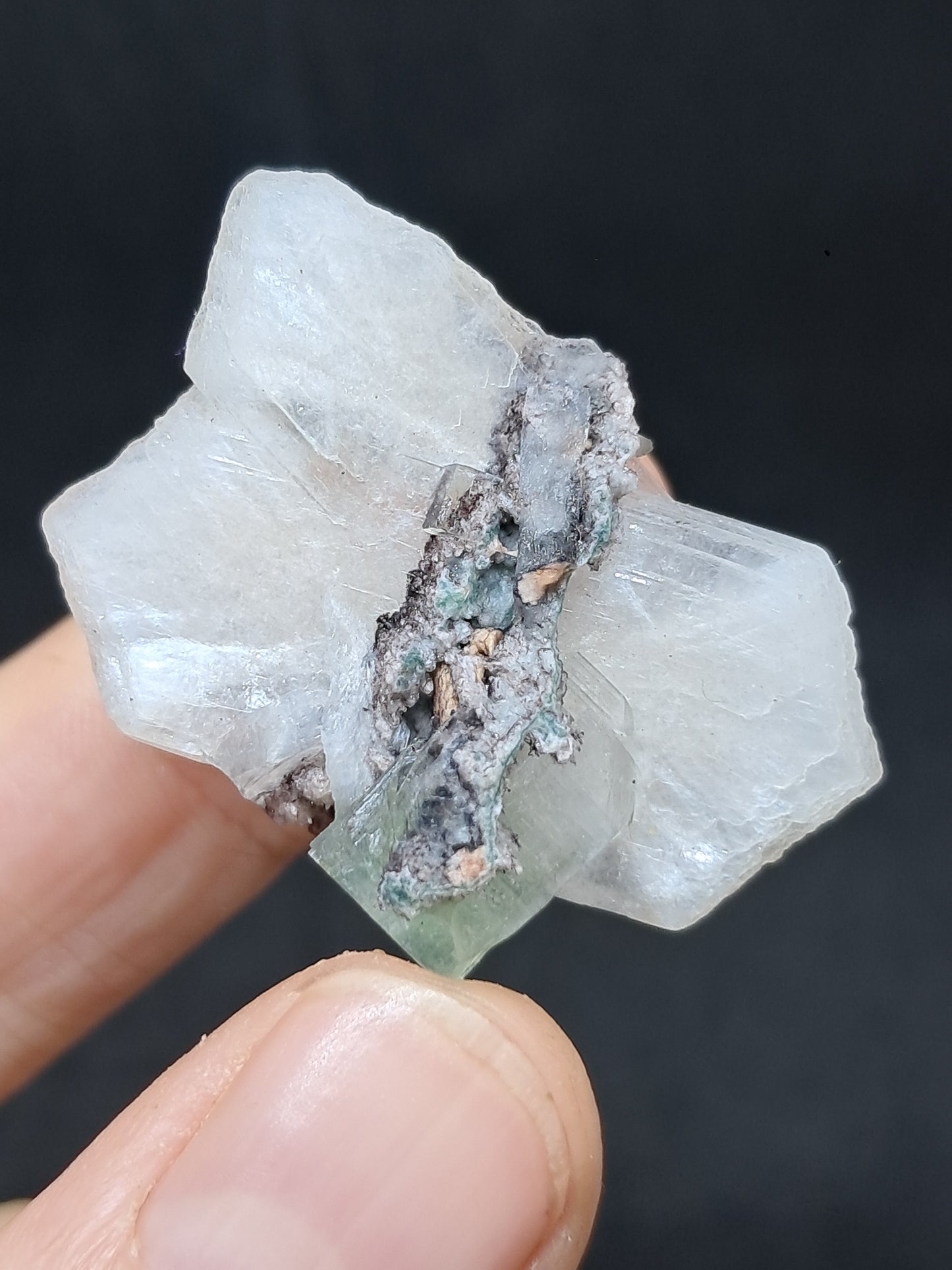 Apofilita Verde con Estilbita (Fluorapofilita) (Ajanta) Cristal Natural | Muestra Mineral #GA35