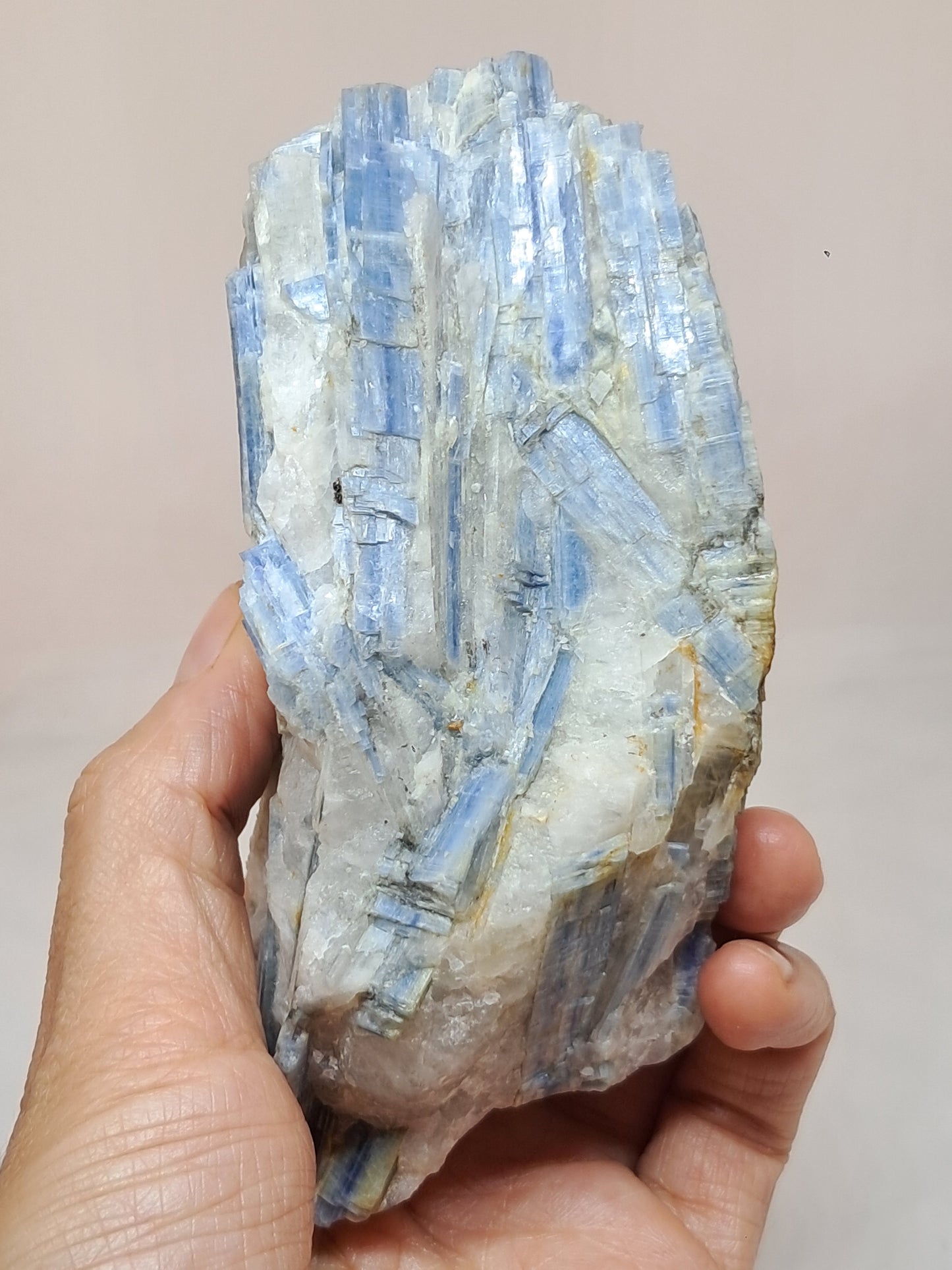 Blue Kyanite Cluster w/ Quartz (Tamil Nadu) Natural Mineral Specimen #KY1