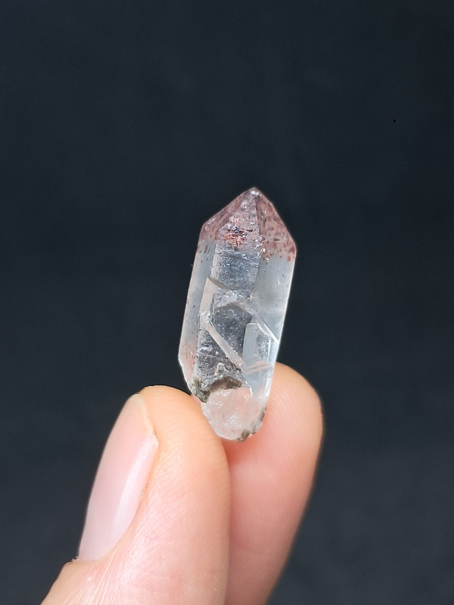 Quartz w/ Hematite Inclusions (Karur) Natural Crystal Point | Mineral Specimen #HPQ69