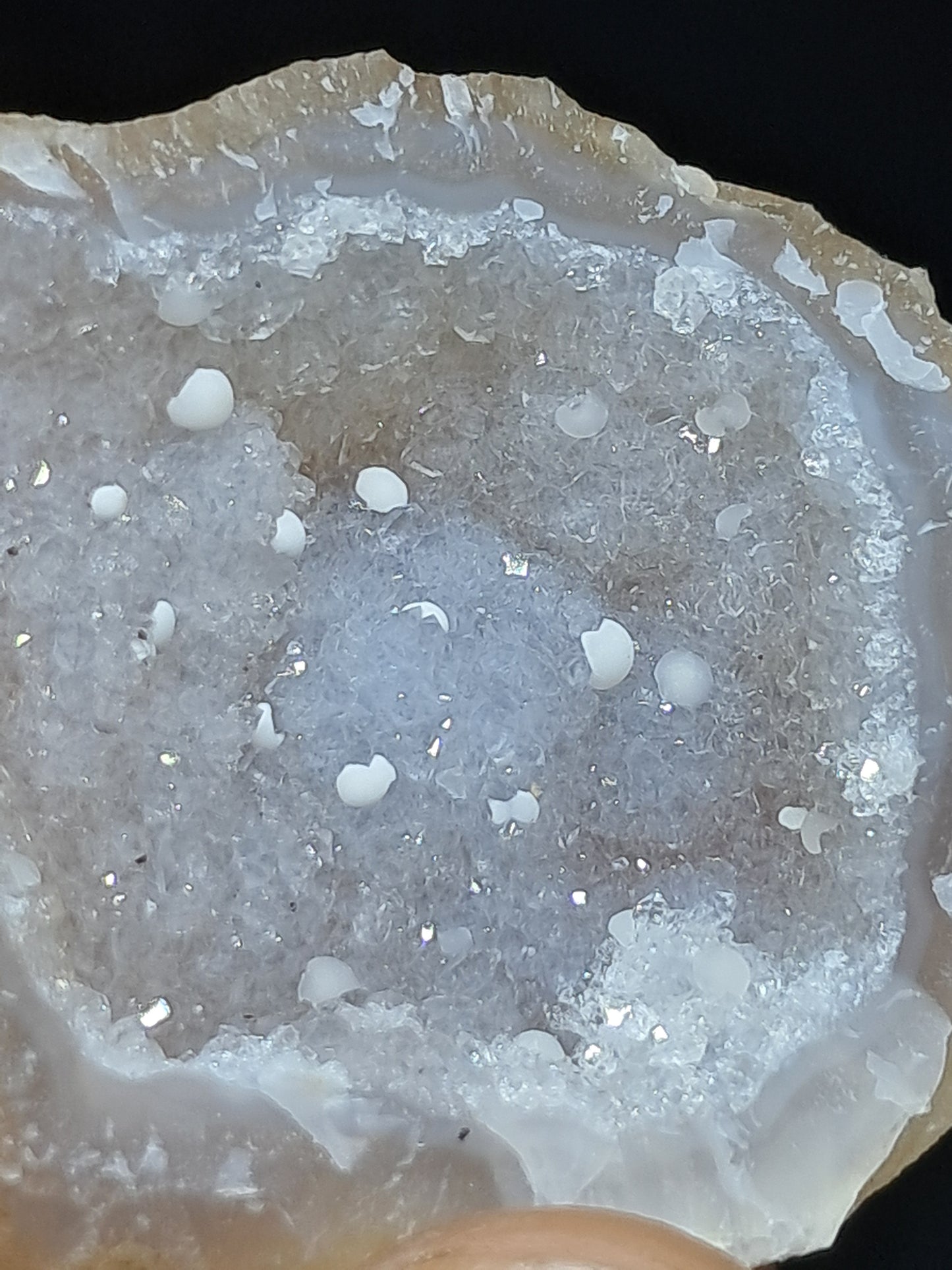 Quartz Geode w/ White Fluorite Balls (Ajanta) Rough Stone | Natural Crystal #GD25