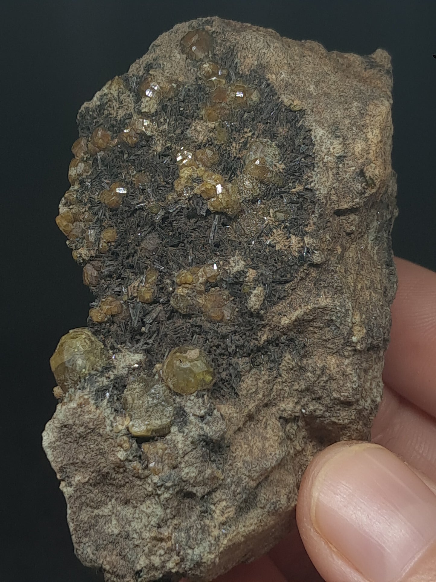Green Garnet on Matrix (Mexico) Andradite Garnet Cluster |Rough Crystal Stone | Mineral Specimen #GR26