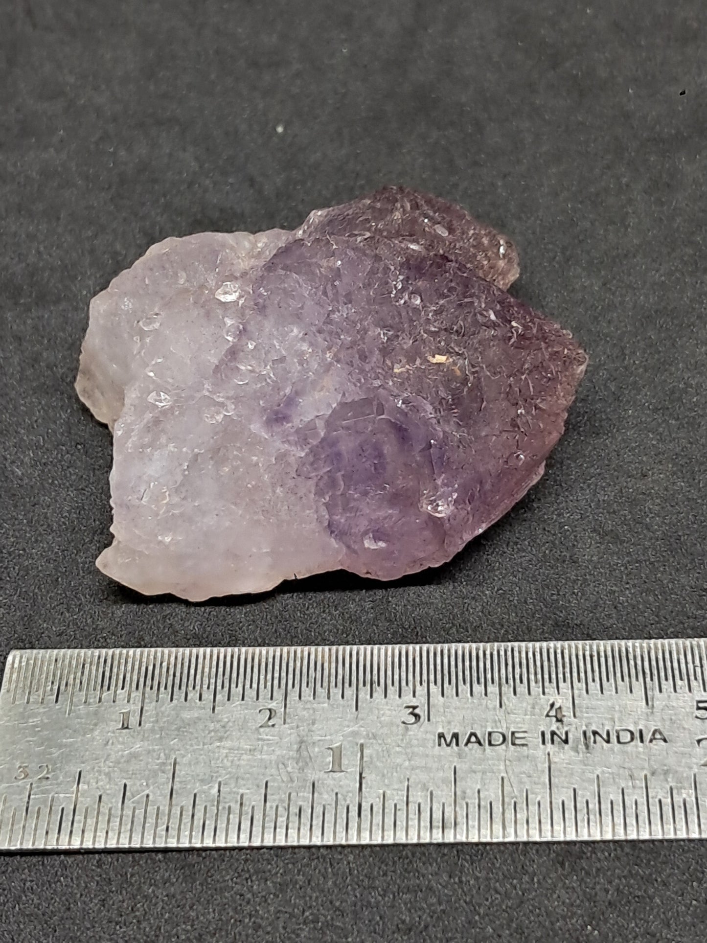 Punta de cristal de amatista grabada con cetro maclado (Karur) | Piedra natural | Ejemplar mineral n.° KA91