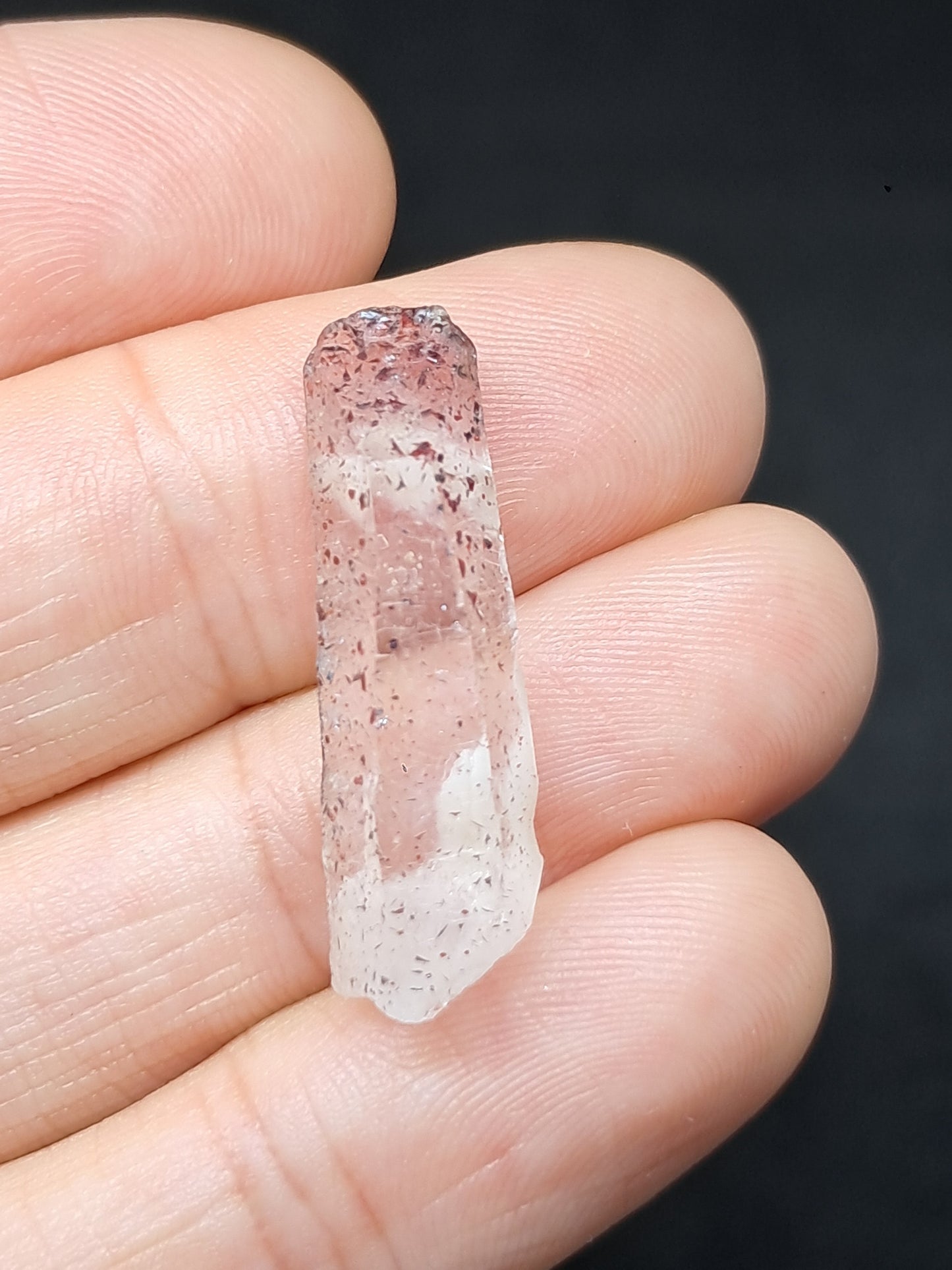 Quartz w/ Hematite Inclusions (Karur) Natural Crystal Point | Mineral Specimen #HPQ70