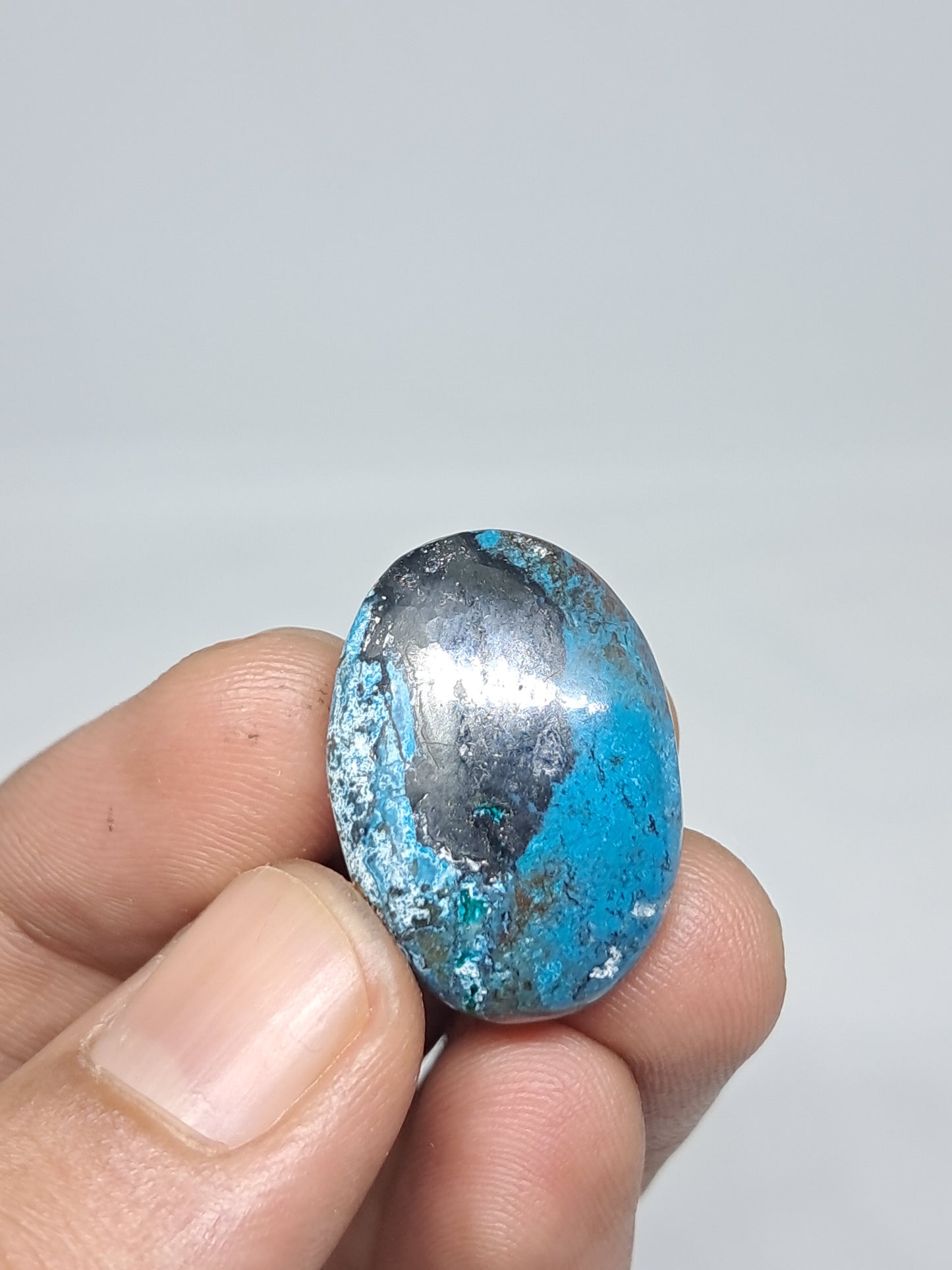 Chrysocolla w/ Malachite Palmstone | Polished Natural Stone #CM14