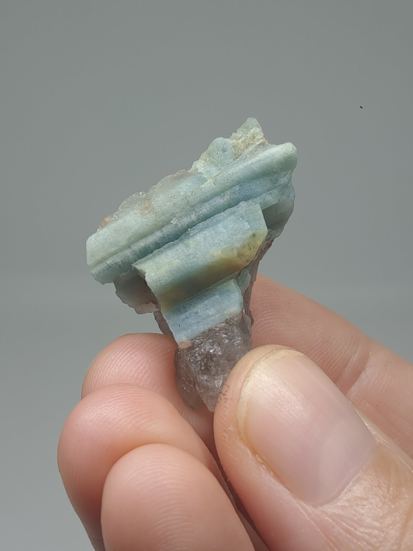 Aquamarine on Smokey Quartz (Karur) Rough Natural Crystal | Mineral Specimen #AQM55