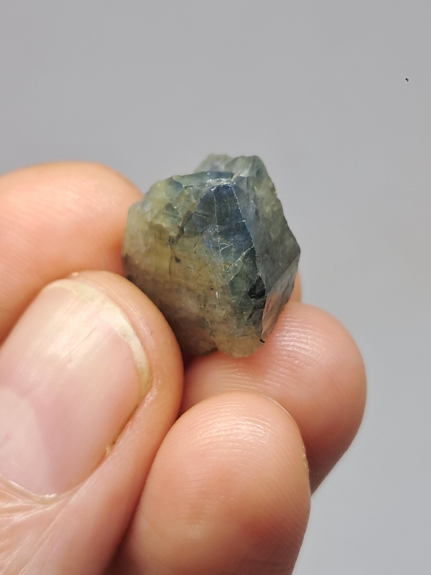 Natural Green Blue Sapphire Crystal (Karur) Rough Stone | Bicolor | Mineral Specimen #SP37