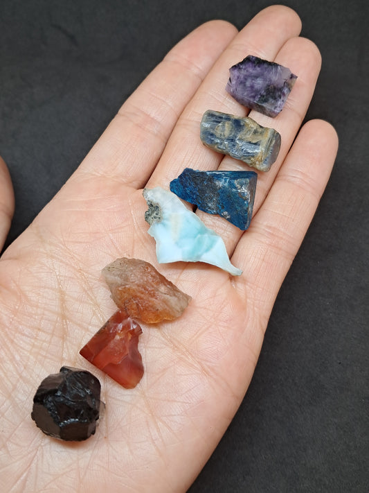 Set of 7 Small Rough Stones | Raw Crystals #RCS22